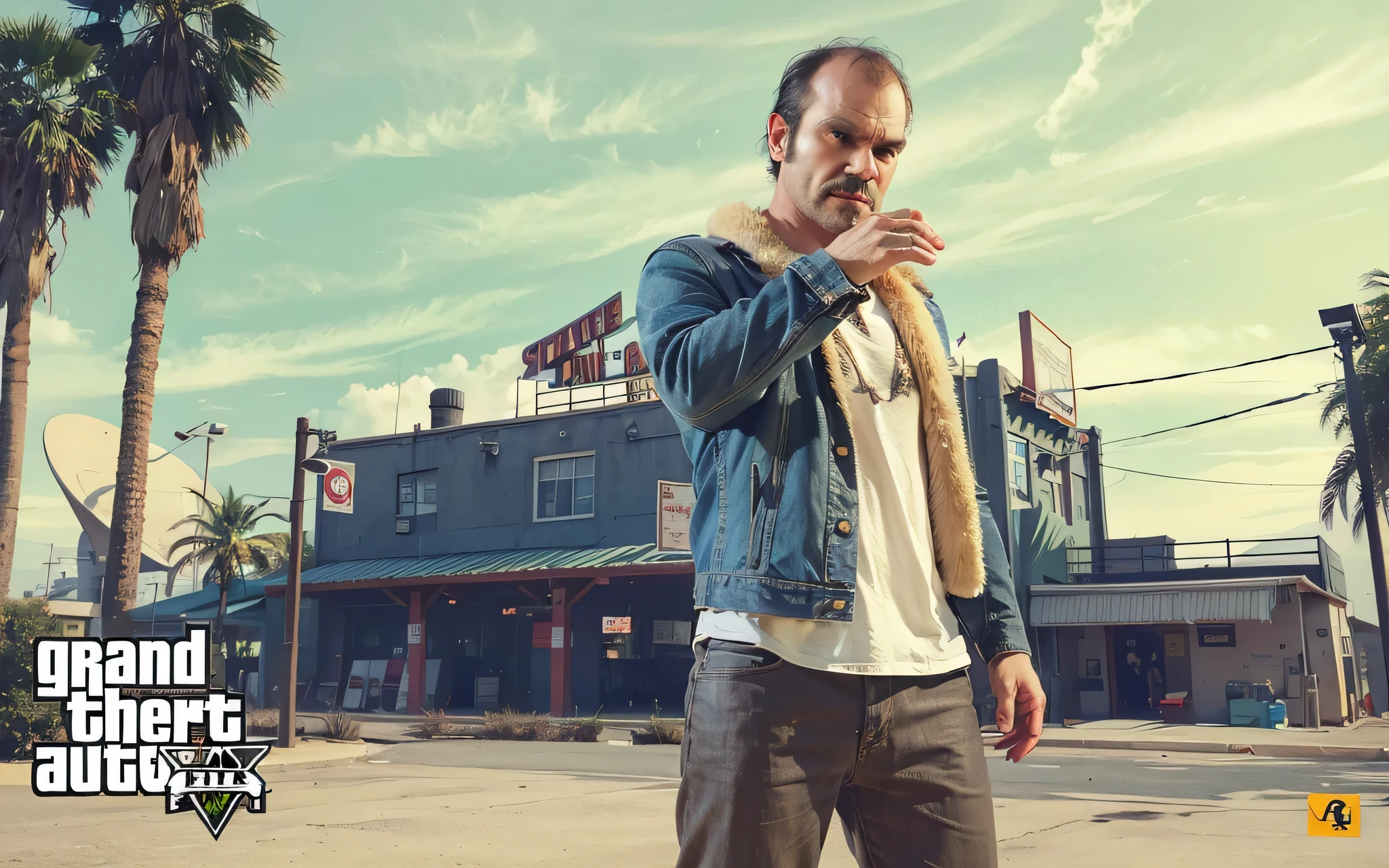 Trevor Philips real life , man standing out of bar real life , 