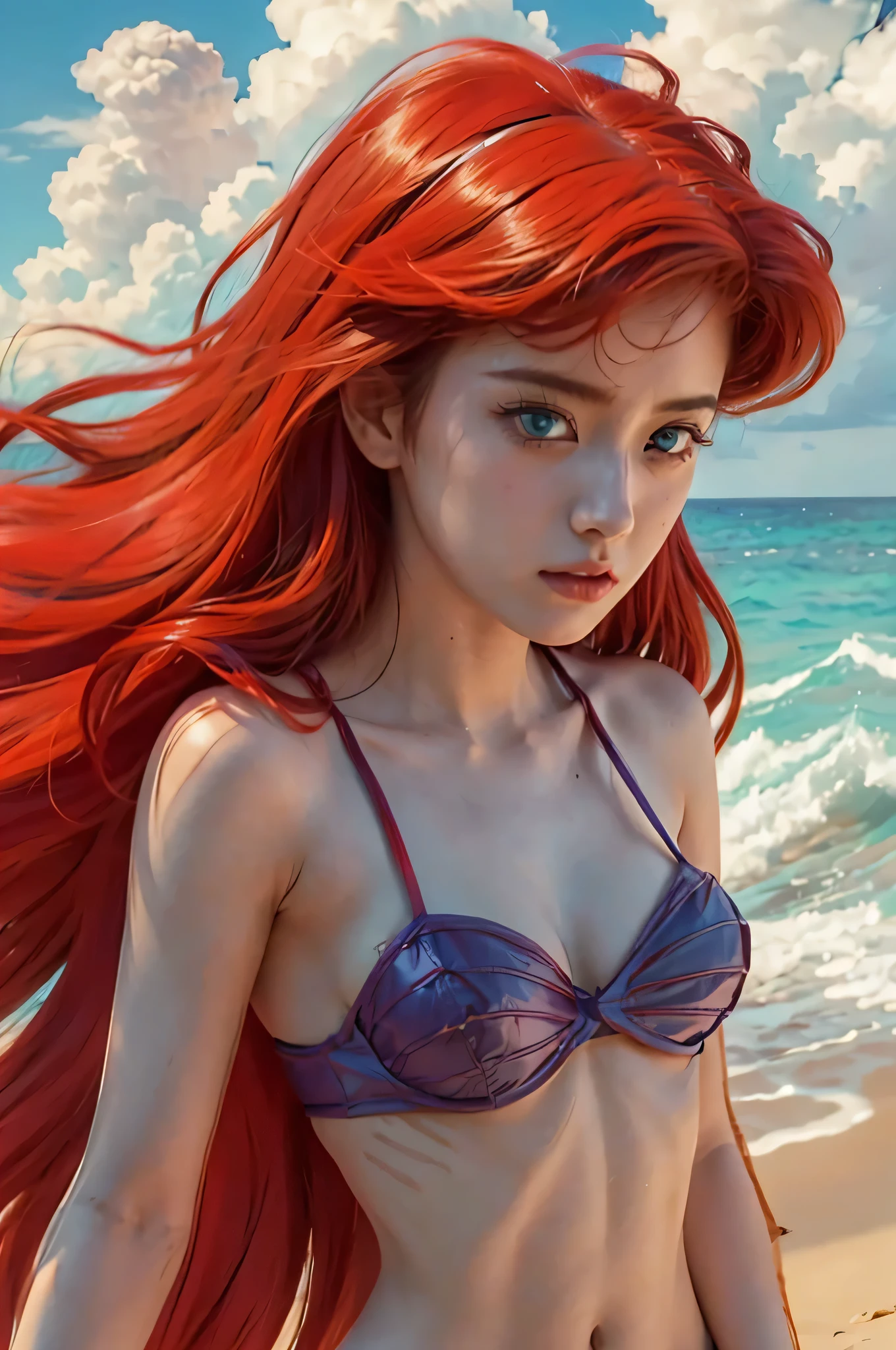 Real life adaption of this character, beauty face, Shining blue eyes,realistic long straight red hair , realistic outfit, realistic shadow, realistic light, realism, hyper realistic, realistic background,(photorealistic:1.2)_from narutoshipunden 、best quality ,ultra high quality detail , realistic , perffeck charakter , disingd body, outfit open body , masterpiece waiffu eyes , full body ,sexy hot , xxx , film eyes , 1girl, cute , Japanese teenHD ,HDR, hentai face , from photo realistic , stayl waiffu ,realisticdetail ,