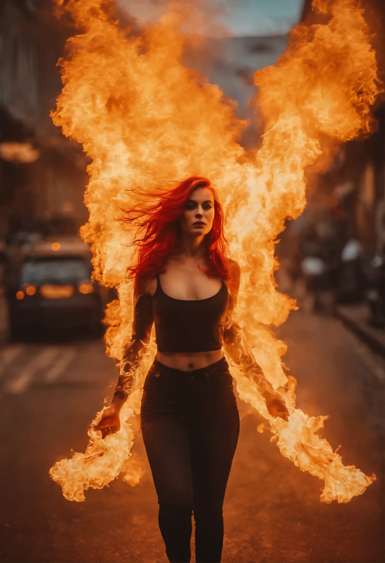Retrato, efeito de vidro quebrado, Vivid yellow flame, Ethereal sparks, cores hipnotizantes, ((linda mulher ruiva, maquiada)),Olhar forte, Flowing fiery red hair, Dynamic aerial pose, Ambiente quebrado, fundo do caos urbano, Retroiluminação cinematográfica, forte contraste, post-apocalyptic vibes, 85mm prime lens, canon eos r6, Grande abertura, Aprimoramento HDR, 4K resolution, narrativa visual, Intensidade emocional, The phoenix appears.(Realistic flamethrower,What smoke),
INFO
Tamanho
832X1216
Data