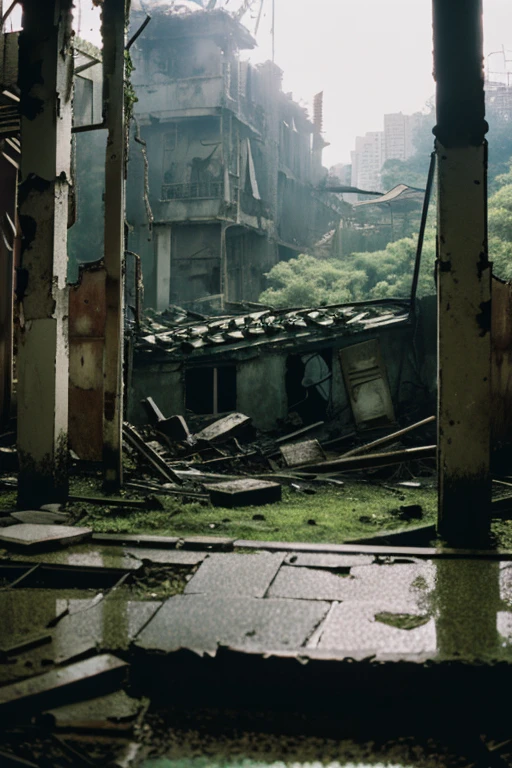 amusement park,moss,Collapse,Devastation,Inside the ruins is narrow,Showa,Glasses,Women,adventure,Black and White,