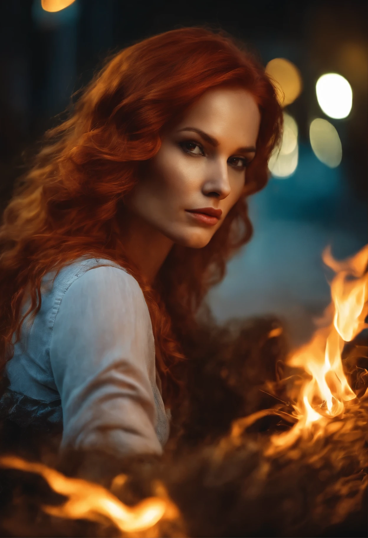 Retrato, efeito de vidro quebrado, Vivid yellow flame, Ethereal sparks, cores hipnotizantes, ((linda mulher ruiva, maquiada)),Olhar forte, Flowing fiery red hair, Dynamic aerial pose, Ambiente quebrado, fundo do caos urbano, Retroiluminação cinematográfica, forte contraste, post-apocalyptic vibes, 85mm prime lens, canon eos r6, Grande abertura, Aprimoramento HDR, 4K resolution, narrativa visual, Intensidade emocional, The phoenix appears.(Realistic flamethrower,What smoke),
INFO
Tamanho
832X1216
Data