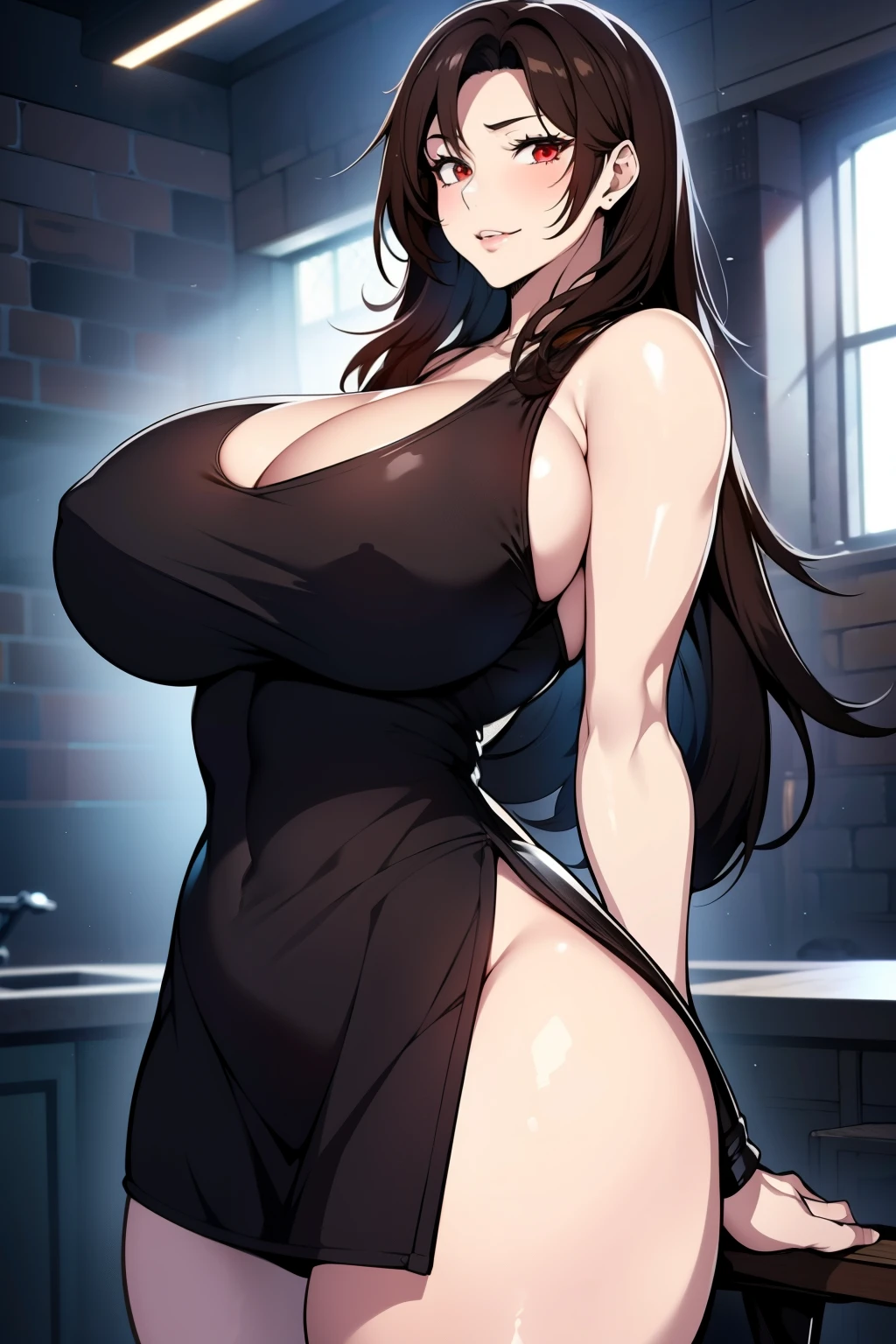 An anime-style artwork depicting tifa from the game final fantasy 7

Tags: tifa, anime, detailed eyes, detailed lips, ass, 1girl, red eyes, minidress, (black hair:1.1), solo, huge breasts, smiling expression, intense gaze, dynamic pose, indoor, palace, vibrant colors, digital art, high-resolution, professional quality, gigantic breasts, cleavage, curvy, cowboy shot, (gigantic breasts: 1.4),