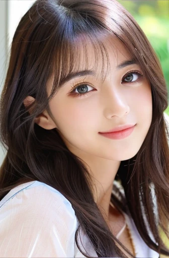 (((32k,Attention to details,Attention to detail、masterpiece,Attention to detail,alone))),RAW Photos & Realistic atmosphere,beautiful dark black eyes,Mouth details,glossy lips,Thin eyebrows,Beautiful Eyes、Soft white skin that shines in every detail、sheの深い黒色の目はとても美しいです,Lip details、Very beautiful face,Very beautiful face、A vivid face,Beautiful, shining lips,Beautiful Eyebrows,Infinite Reality, Realistic Young Gravure Idol,she'she'she'she'she'Very cute woman , Young Gravure Idol, Young Gravure Idol, とても美しくてかわいいBeautiful 21 year old girl,Incredibly beautiful and elegant,Beautiful 21 year old girl,Natural soft light,(Shiny Hair,,Beautiful and kind eyes:1.5),A kind smile,well-shaped chest,Medium Long Hair,Tying up hair,Beautiful posture,No makeup,Looking Ahead,Red Shirt,