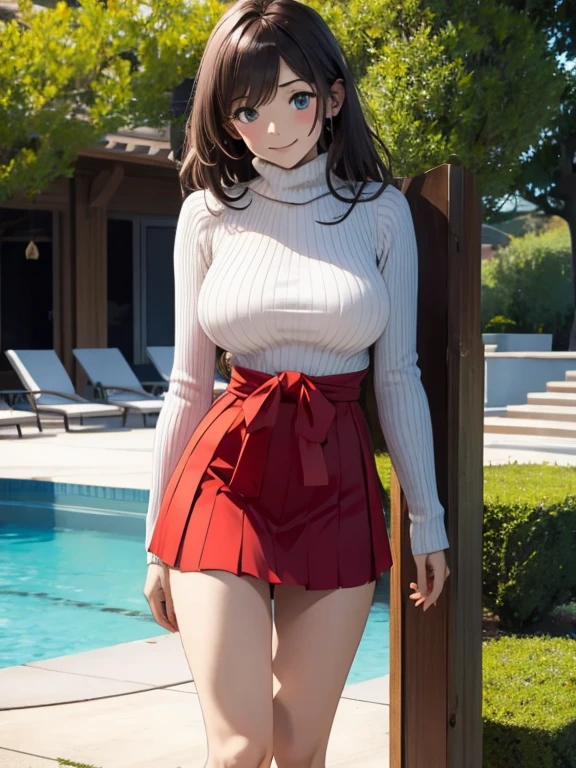 masterpiece,8k,top quality,1 cute
girl,ultra large brest,tyte west,a few open red mouth,red tieek,goddess smile,many wet skin,big blue eyes,full body:1.4,many
shyny clothes,transparent sheer tight-fitting white turtleneck sweater, transparent shiny  sheer red miniskirt,(completely nude:1.1)