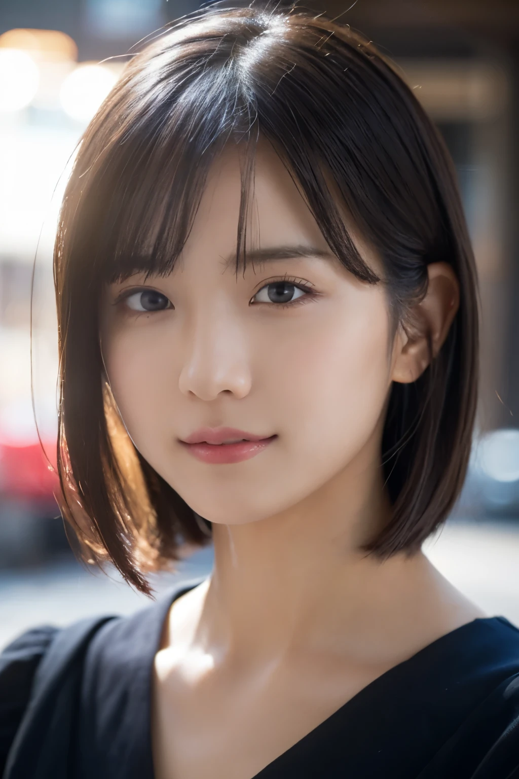One Girl, (White underwear:1.2),((Close-up of face:1.4))、((a little heavy makeup:1.3))、 (RAW Photos, highest quality), (Realistic, Photorealistic:1.4), Tabletop, Very delicate and beautiful, Very detailed, 2k wallpaper, wonderful, In detail, Very detailedな CG Unity 8K 壁紙, Very detailedな, High resolution, Soft Light, Beautiful detailed girl, Very detailedな目と顔, Beautifully detailed nose, Beautiful fine details, Cinema Lighting, City lights at night, Perfect Anatomy, Slender body, smile