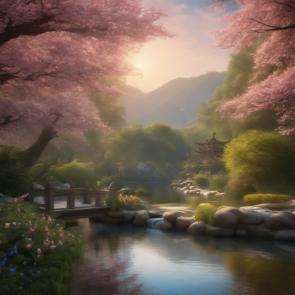 (best quality,4k,8k,highres,masterpiece:1.2), ultra-detailed, realistic:1.37, breathtaking scenery, vibrant colors, dreamy lighting, portraits, fantasy style, cinematic color grading, mystical atmosphere, ethereal quality, surreal, magical, serene garden, flower-filled landscape, cascading waterfall, lush greenery, blooming cherry blossom trees, tranquil pond, sparkling sunlight filtering through the trees, soft mist floating in the air, inviting path leading to a hidden corner, enchanted creatures blending into the surroundings, mysterious misty haze, intricate details of the garden, delicate petals in various shades of pink and white, brilliant pops of color from exotic flowers, gentle breeze rustling the leaves, peaceful ambiance, sense of tranquility and harmony, divine beauty, artistry in every stroke, poetic elegance, mesmerizing sight, intimate connection between nature and the characters, compelling storyline in their eyes, captivating expressiveness, whimsical and ethereal feel, emotional depth, captivating and heartfelt narrative, evoking a sense of wonder and awe, timelessness, artistic masterpiece that holds infinite stories to be discovered. Gay couple, love, asian young men with blonde hair.