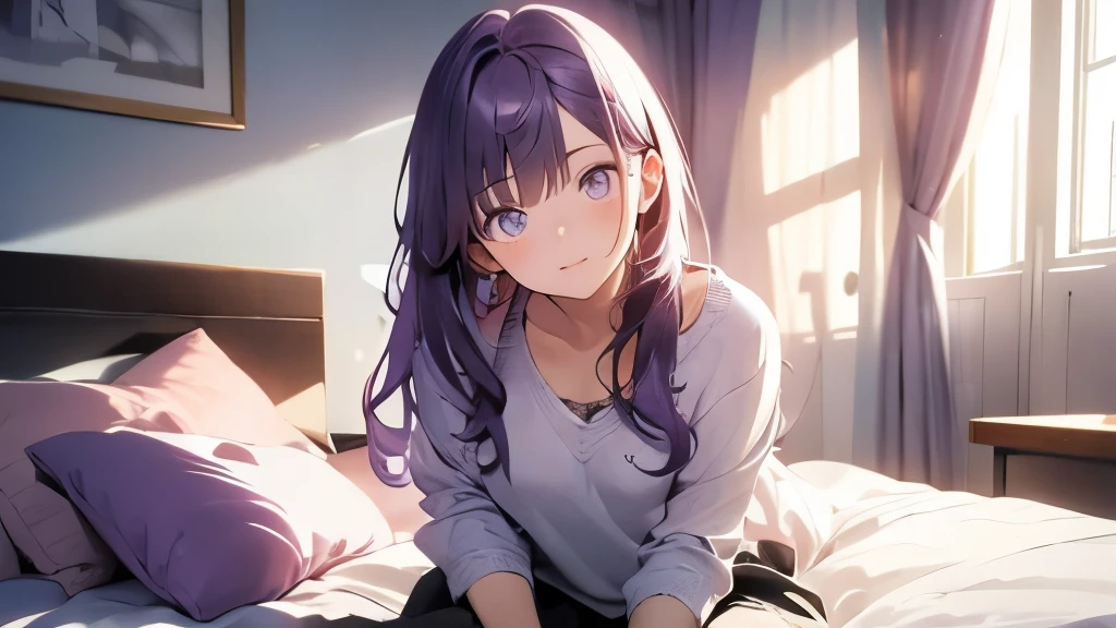 
yuukikonno, Yuki Konno,  long hair, pointy ears, purple hair,(small breasts:1.2), open your mouth,girl sleeping with both eyes closed，smile，Bedroom， windows，romantic starry sky，A meteor crosses,T-shirt,red underwear,sleeping in bed,night,Sleep with your head on the pillow,Sleeping lying on your back in bed,dark room,night, break indoors, Bedroom, break (masterpiece:1.2), highest quality, High resolution, unity 8k wallpaper, (shape:0.8), highly detailed face, perfect lighting, Very detailed CG, (perfect hands, perfect anatomy),