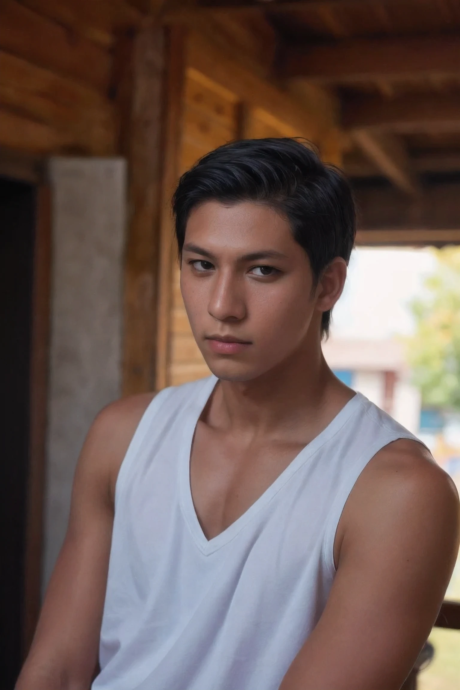 8k uhd, dslr, high quality , RAW photo, Amateur Photography posted to facebook ,Fujifilm XT3, Canon R5, Handsome Aomine Daiki ,dark skintone