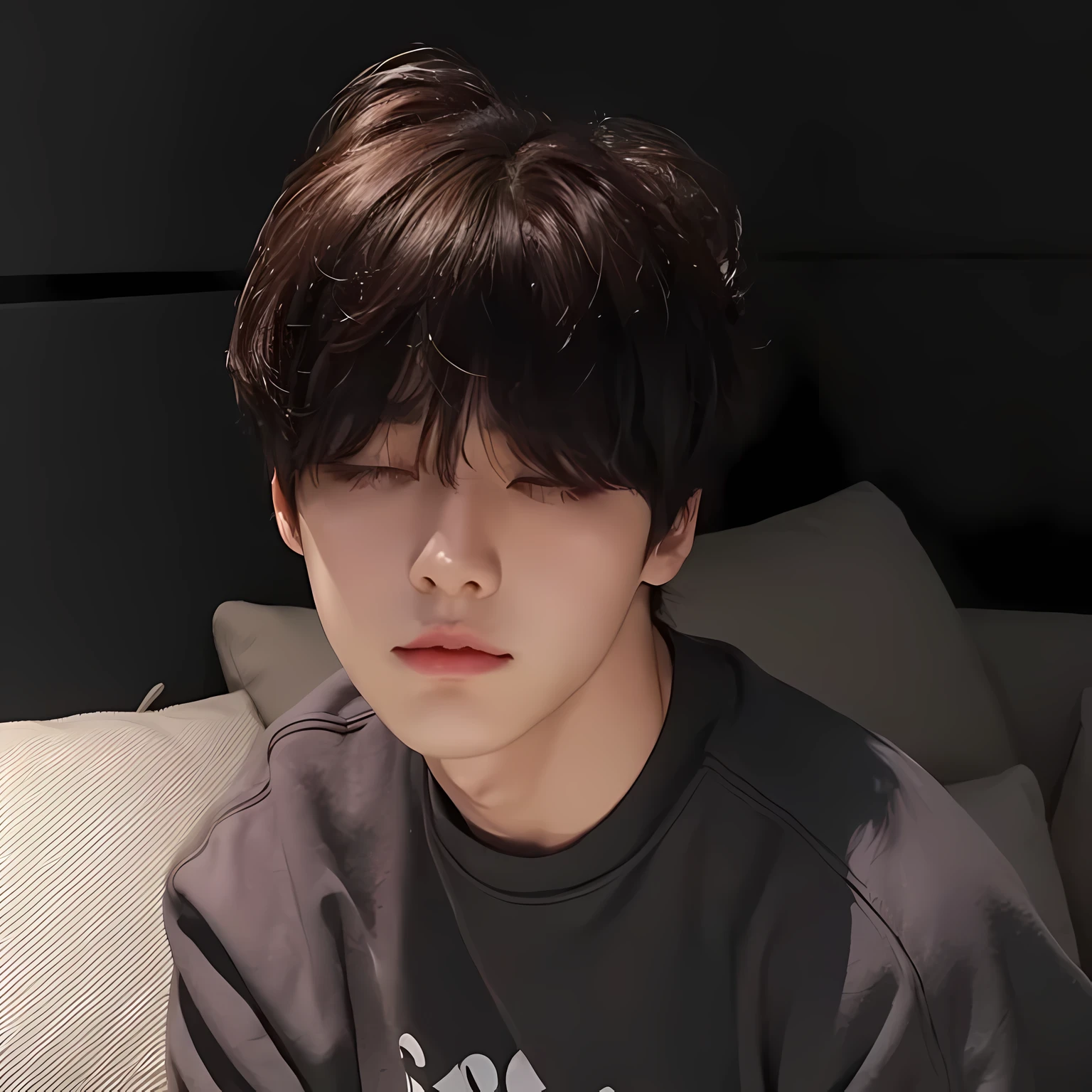 Ulzzang boy, ulzzang, Korean ulzzang boy, boy, cute face, cute eyes, cute, brown hair, choi soobin, soobin from txt, choi soobin, soobin, eyes closed