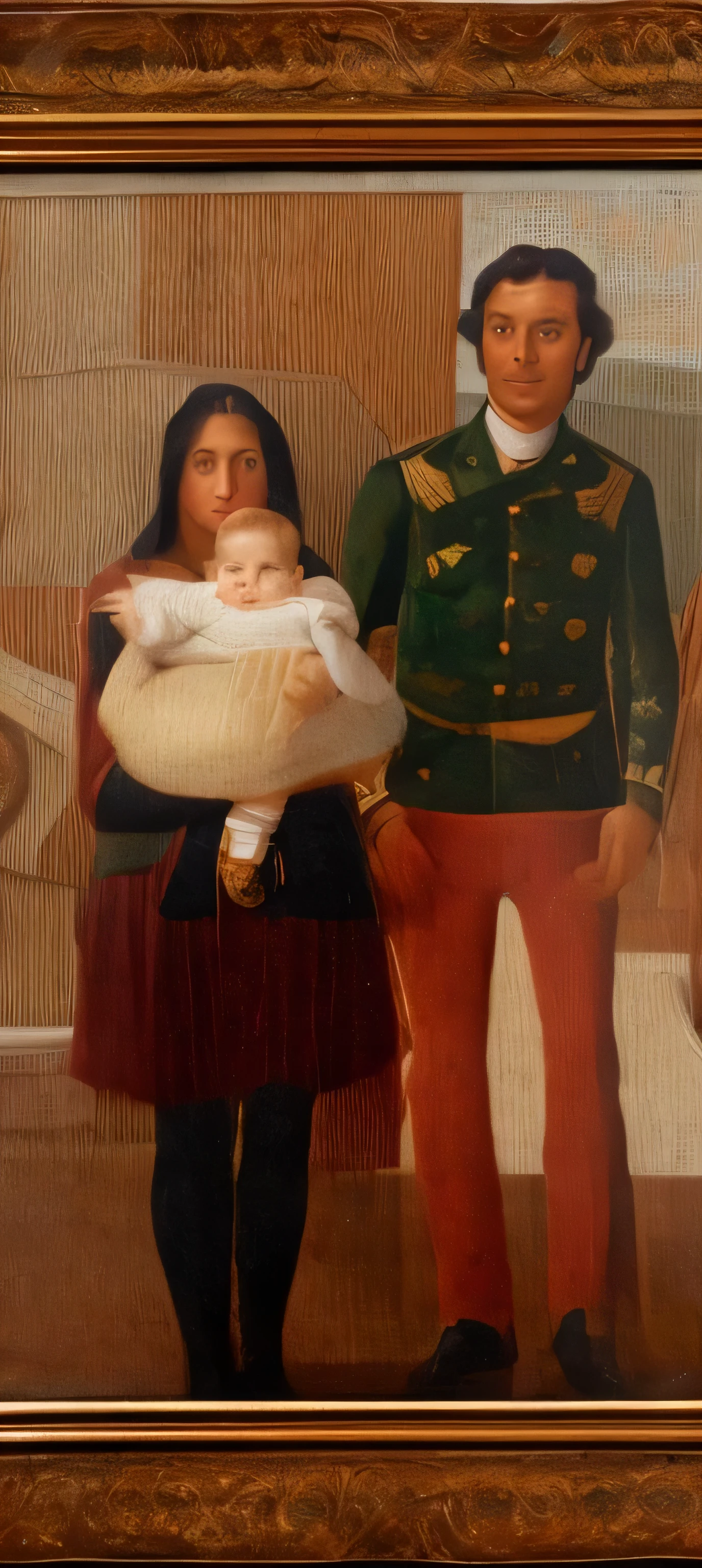 painting of a man and a woman standing with a