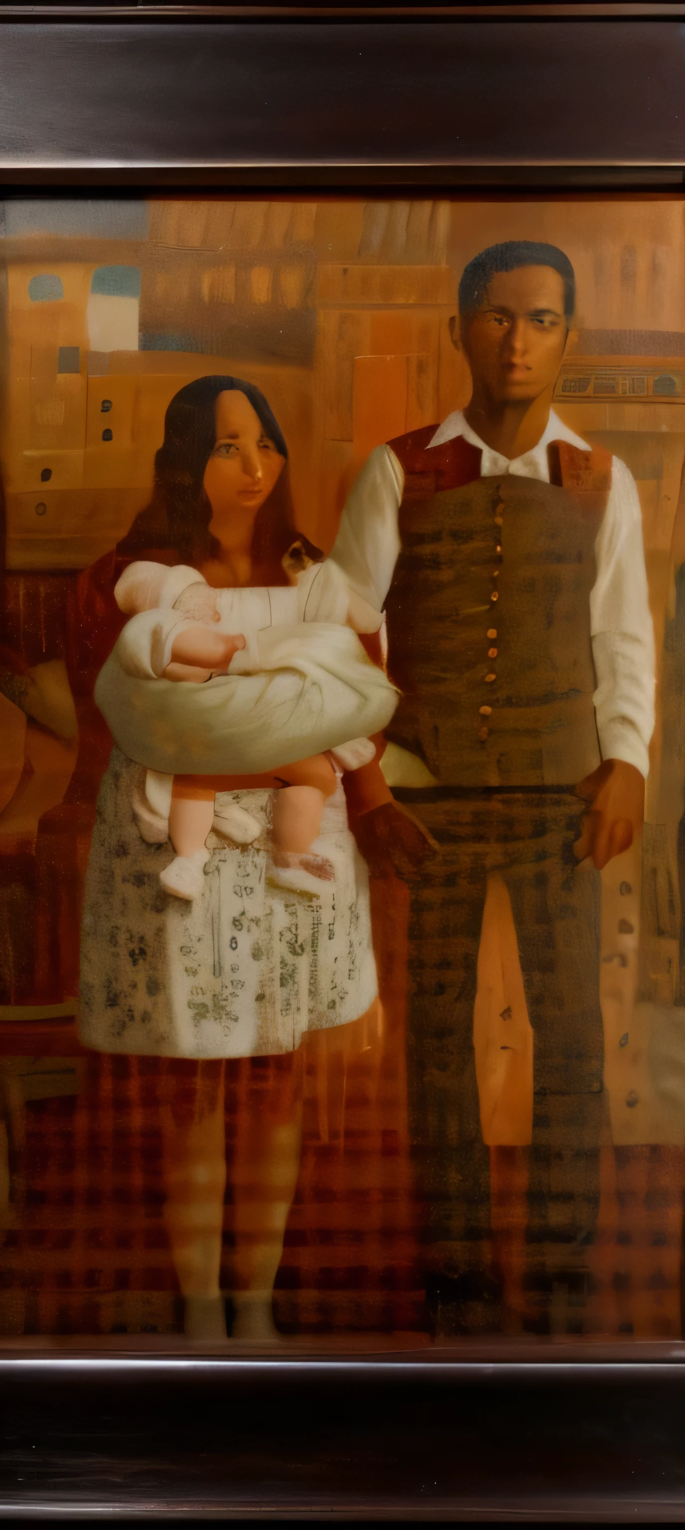 painting of a man and a woman standing with a
