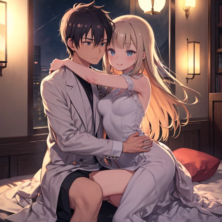 <lora:upright_front_above_10:0.8>, (1boy), sex, (hetero:1.2), looking at another, sitting, girl on top, (straddling, upright straddle), pussy juice, hug, leg lock, (masterpiece:1.2), (best quality:1.2), (extremely detailed:1.2), (ultra detailed), 1girl, nun veil, sexy nun outfit, white stockings, medium breasts, long hair, blonde hair, crystal blue pupils, from side,
on the floor, inside church
