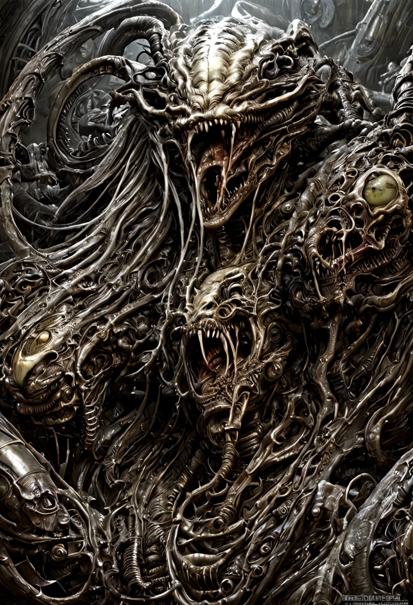 Bio mechanical cyborgetic hr giger Xenomorph luis royo, gruesome horror core