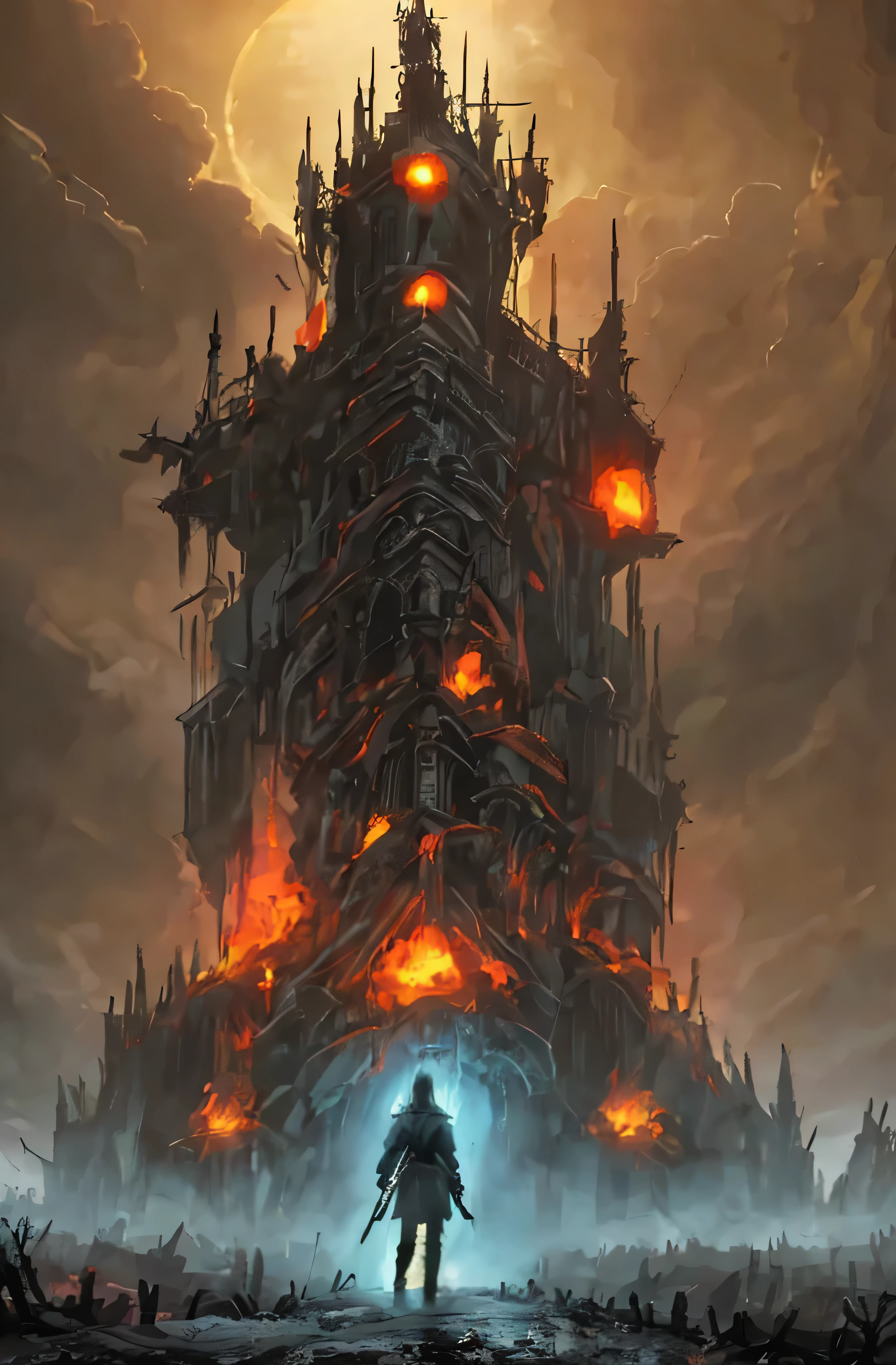 obra de arte, 8K, sharp focus, mais alta qualidade,plano amplo,Imagine a world where darkness and cold have taken over, e uma garota se encontra nas profundezas das nove camadas do inferno. As paisagens outrora vibrantes tornaram-se agora terrenos baldios desolados cheios de sofrimento sem fim. The skies are obscured by a thick mist, and the only sounds she hears are the screams of the damned. As she advances through the levels, she encounters demons and tormentors, cada um determinado a evitar que ela escape do alcance deles. Ela consegue sobreviver aos horrores de cada camada e encontrar uma maneira de sair desta paisagem infernal escura e fria?