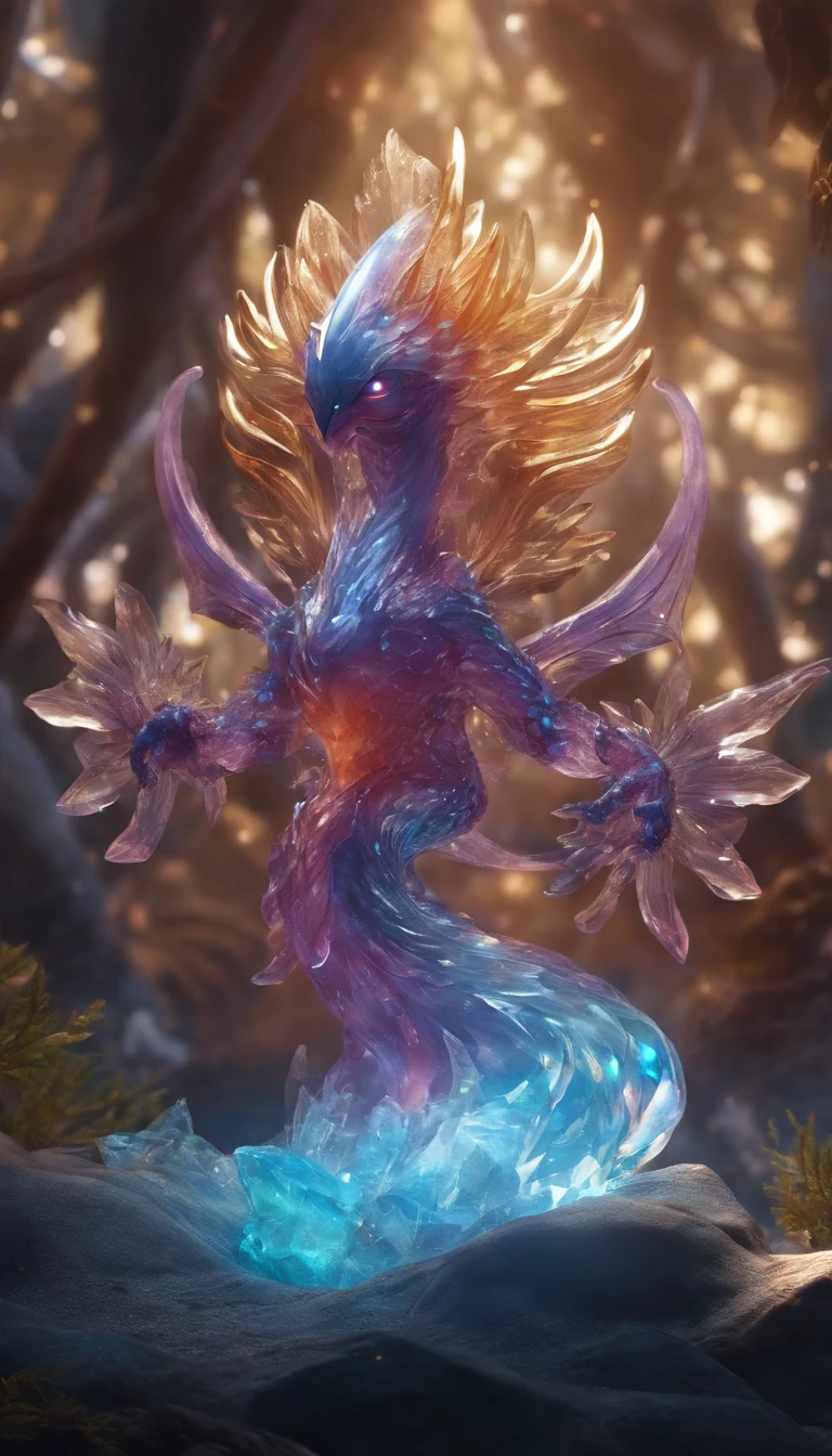 Cute crystal monster, Detailed 8k beautiful and bright,good quality