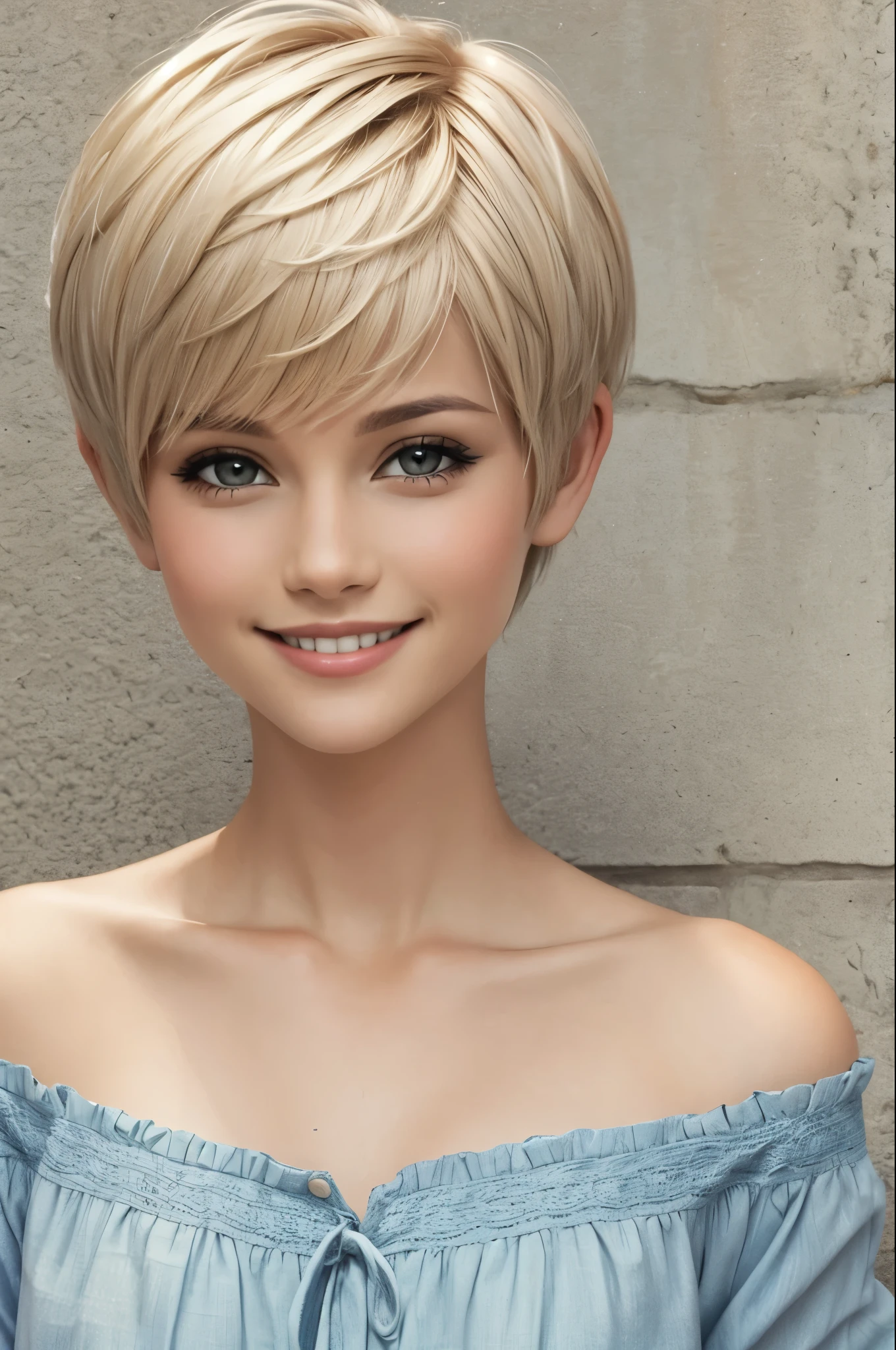 Pixie cut smile 