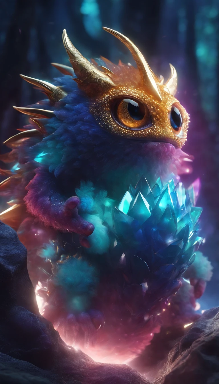 Cute crystal monster, Detailed 8k beautiful and bright,good quality