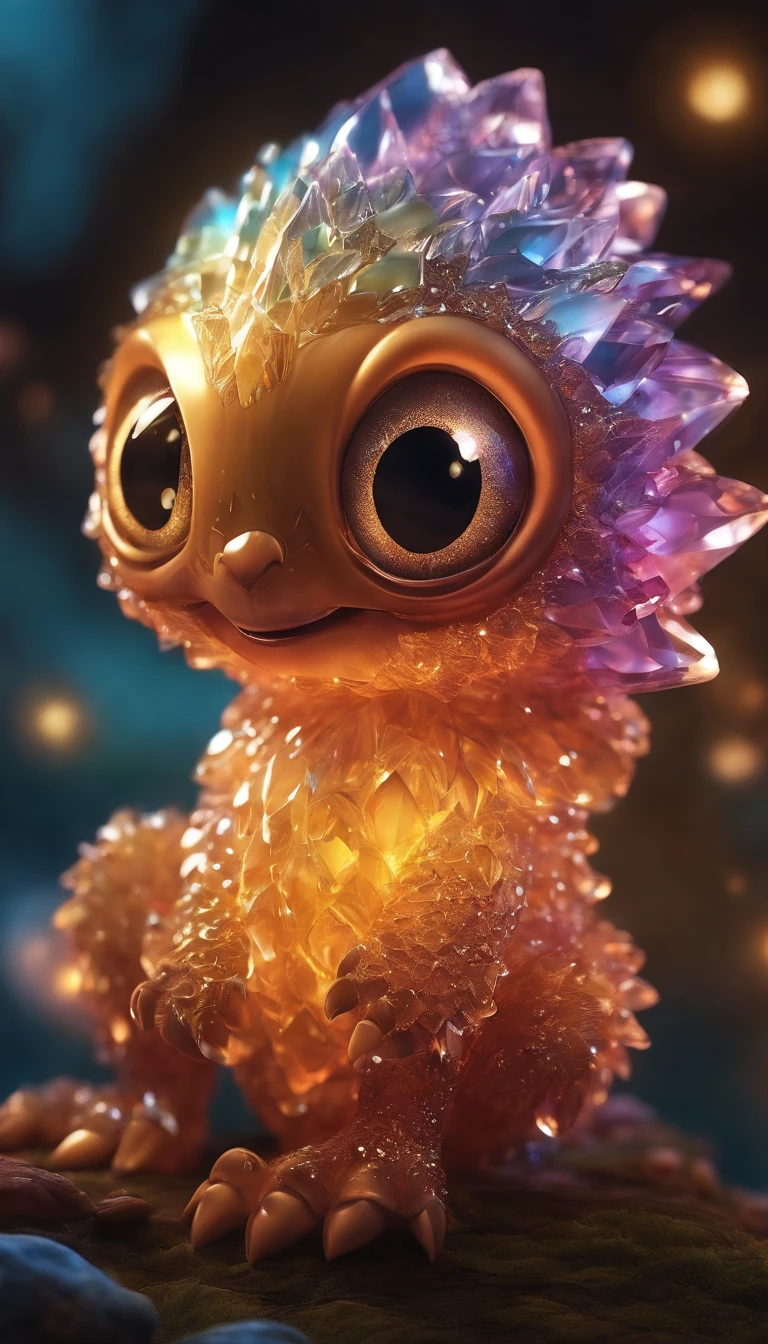 Cute crystal monster, Detailed 8k beautiful and bright,good quality