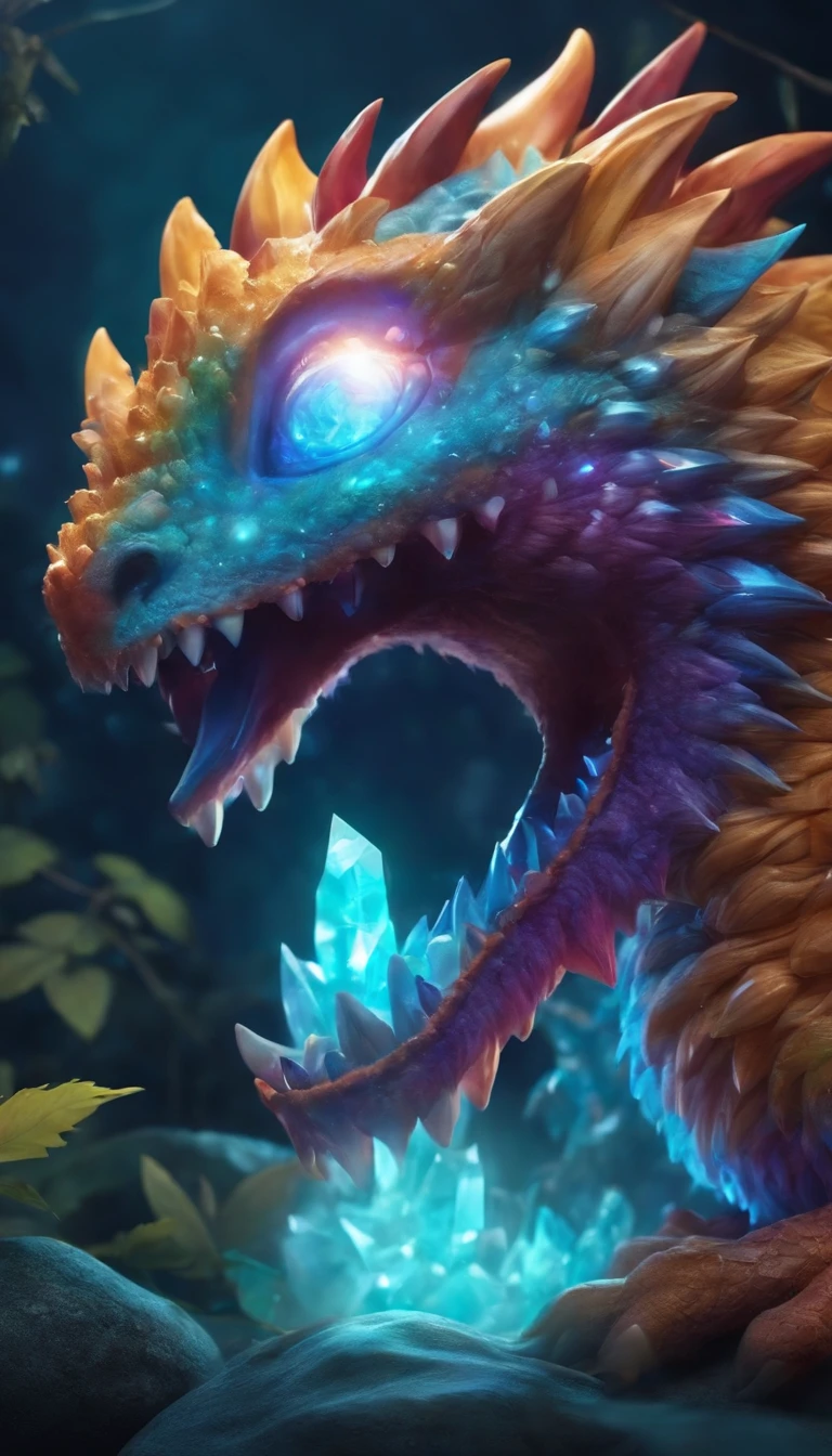 Cute crystal monster, Detailed 8k beautiful and bright,good quality