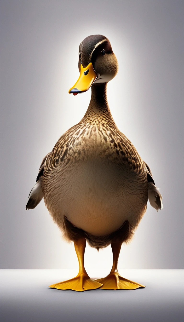 role conception, Pixar style, Cute and cute wild duck, Golden Ratio, whole body, Dramatic Lighting, Movie, portrait, Fine details