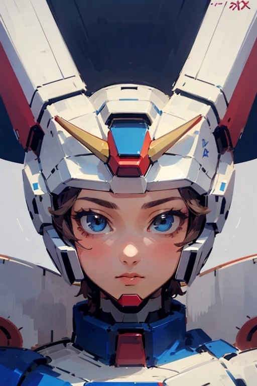 ((highest quality)), ((masterpiece)), (become close), Perfect Face,
Gundam Armor x 1, super cute and beautiful girl
