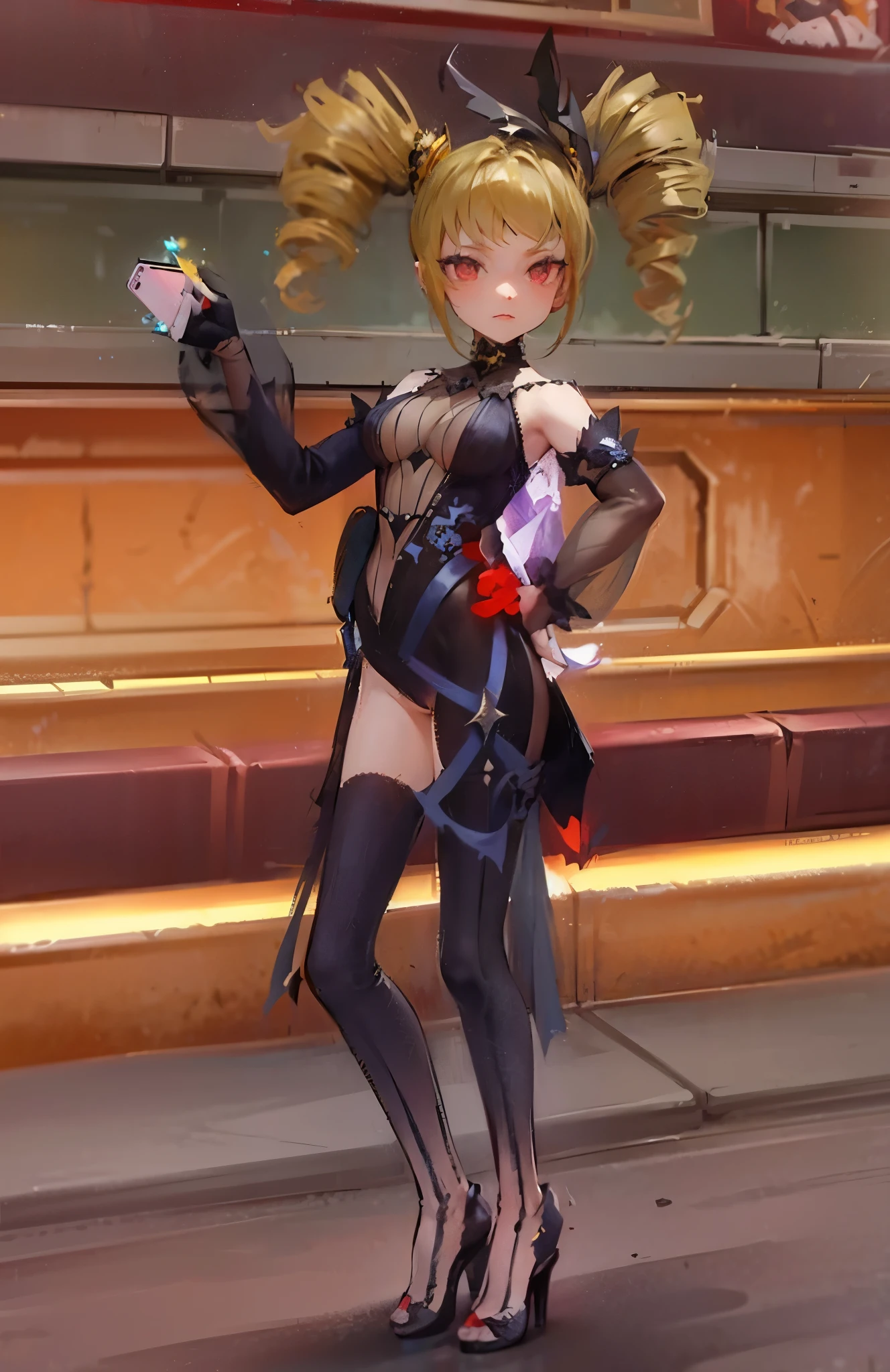 a close up of a person in a costume standing on a street, fantasy outfit, succubus in tight short dress, intricate outfit, maid outfit, aion, from lineage 2, pale black armor, faired skin, dark demonic dancer, black shiny armor, wearing fantasy formal clothing, tranding on pxiv, ((wearing aristocrat robe))