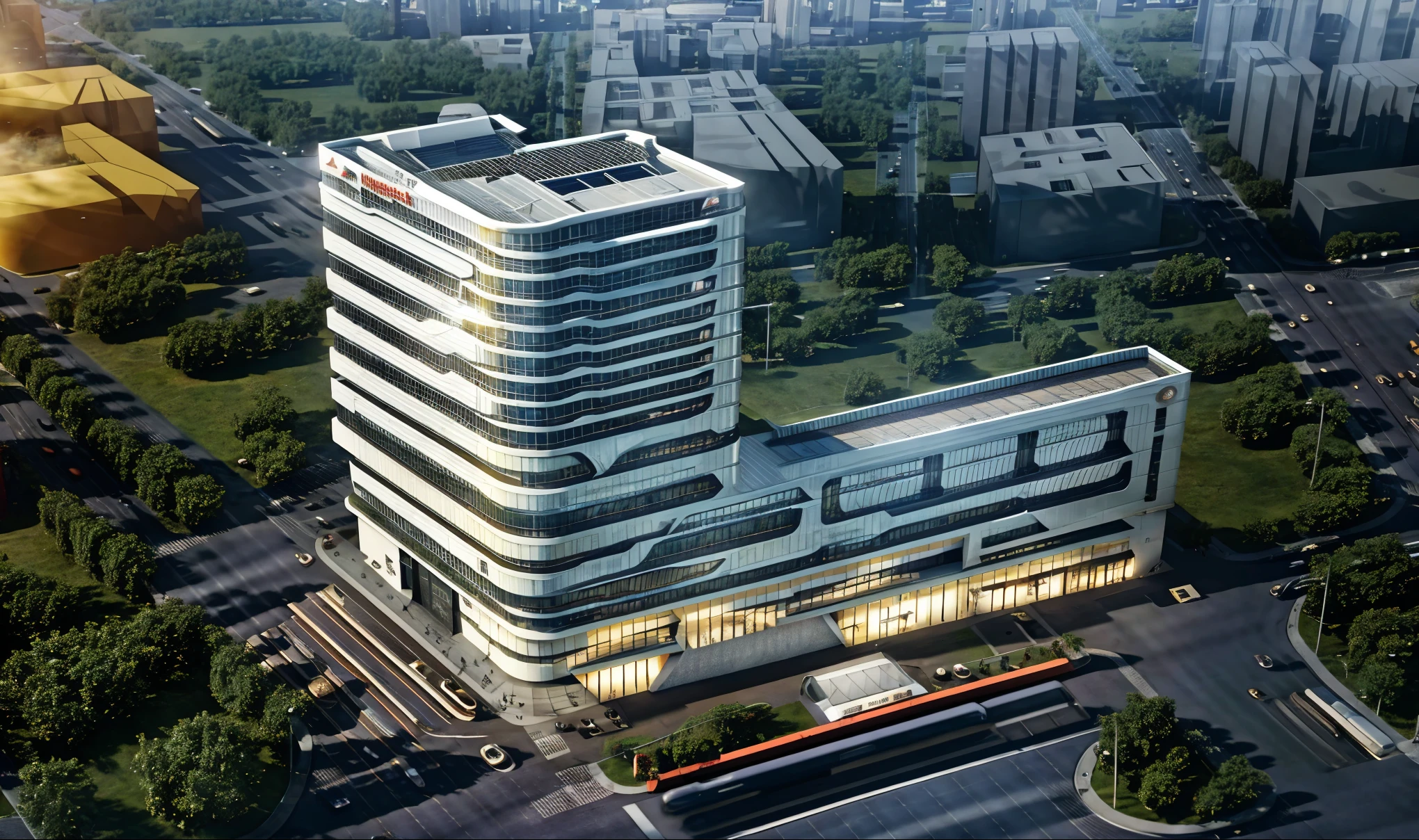 (Model Hotel), High-rise single residential,streets,roads,first-floor commerce,vehicles,pedestrians,busy streets,high resolution,extremely detailed,Realistic,8K,Photorealism,masterpiece,Hyperrealistic,best quality,perspective,volumetric lighting,natural light,three-stage building,day light,movie light,Bird's-eye view,lx,