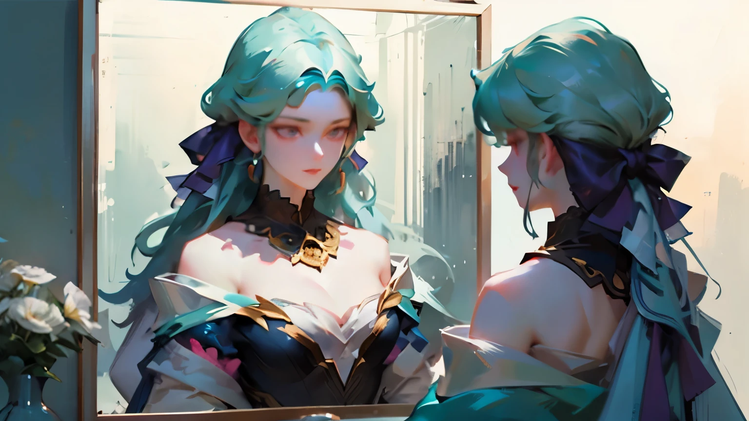 original: "Beauty is eternity gazing in a mirror."
translate（Ice Heart）: "Beauty is the gaze of eternity in the mirror。"