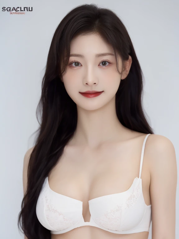 (realistic、masterpiece、Best Quality、8K、highres、white background, high resolution:1.3)、1 chubby girl:1.3)、 smile, ((((very very gigantic sagging breasts:1.3))))、looking at viewers, black lace bikini、pale white skin、very blond hair ,very pale skin, extremely pale blonde hair, ivory pale skin, very white skin, pale skin, very pale white skin, very pale white skin,white skin and pale porcelain, white and pale skin, fair and pale skin!!,  long blonde hair, looking at viewers、super fine face and eyes、long blonde hair、 ((full breasts:1.3)), indoor、 upper body、