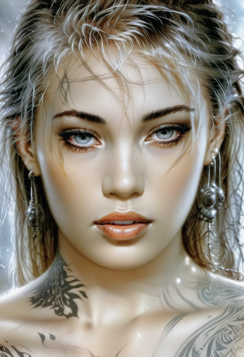  Hyper photo realistic picture perfect luis royo tattooed, hyper realistic face, realistic detailed skin, 8k photo perfect Realism,