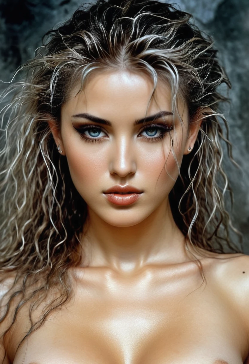  Hyper photo realistic picture perfect luis royo tattooed, hyper realistic face, realistic detailed skin, 8k photo perfect Realism, full body view portrait,