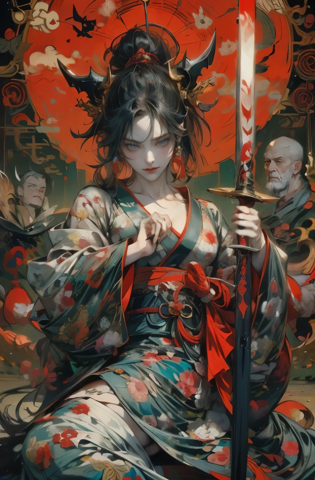 A beautiful, slender finger gripping a sword