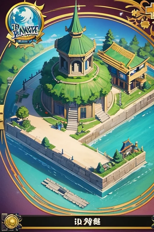 fantasy world, estilo isekai de anime, zona de comercio en la playa, estilo pixel art