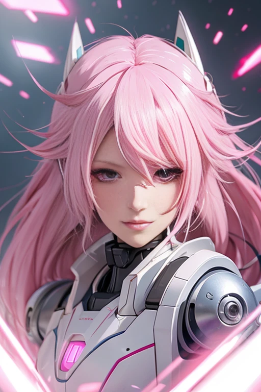 araffes with a pink and white hair and a pink and white helmet, detailed digital anime art, best anime 4k konachan wallpaper, anime mecha aesthetic, 4k highly detailed digital art, robot mecha female dragon head, wlop and krenz cushart, highly detailed anime, mecha asthetic, advanced digital anime art