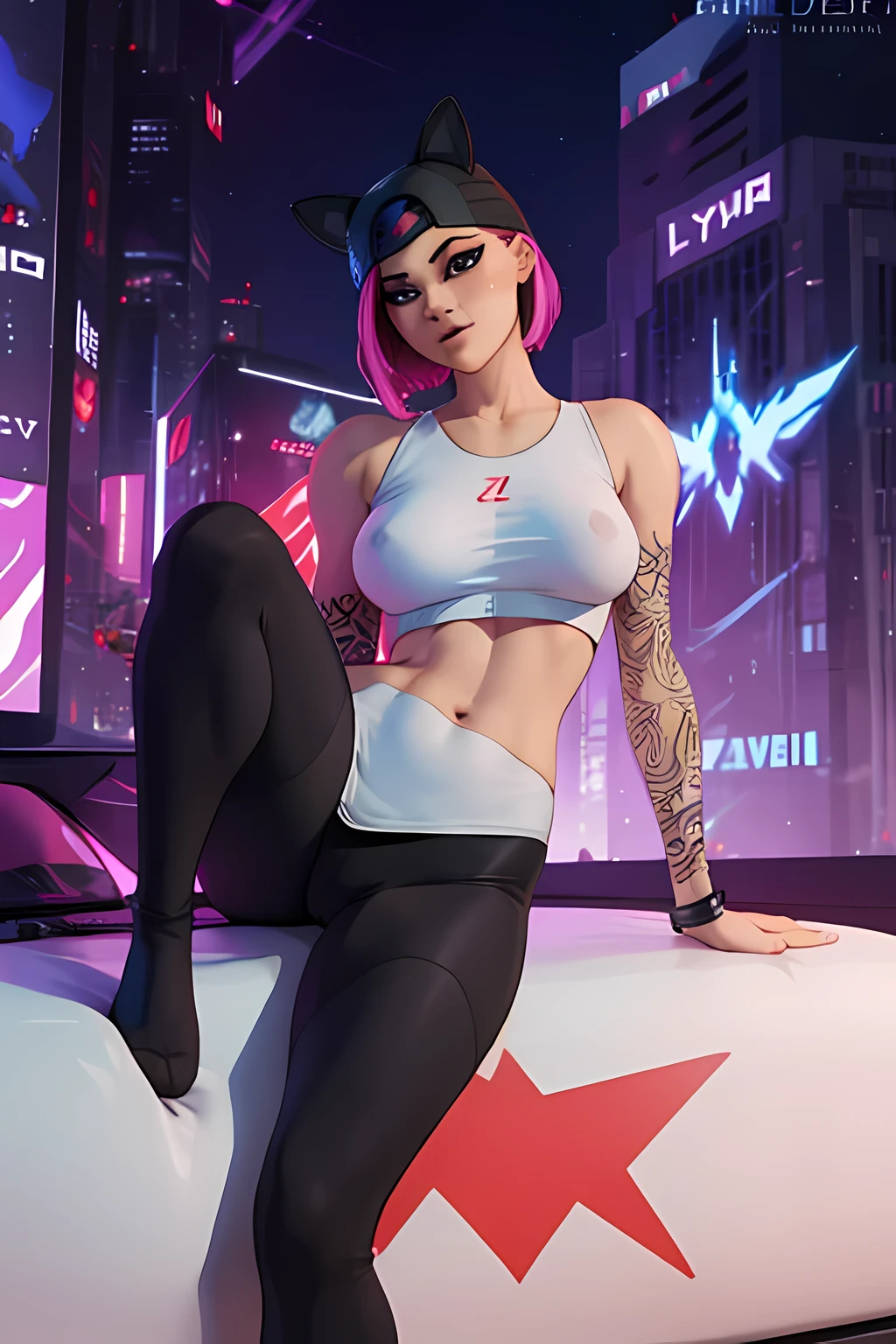  lynx traje de spider Gwen, mascara,  Blanco y negro, leggins Negro, tenis converse pose heroico , Cyberpunk, Noche