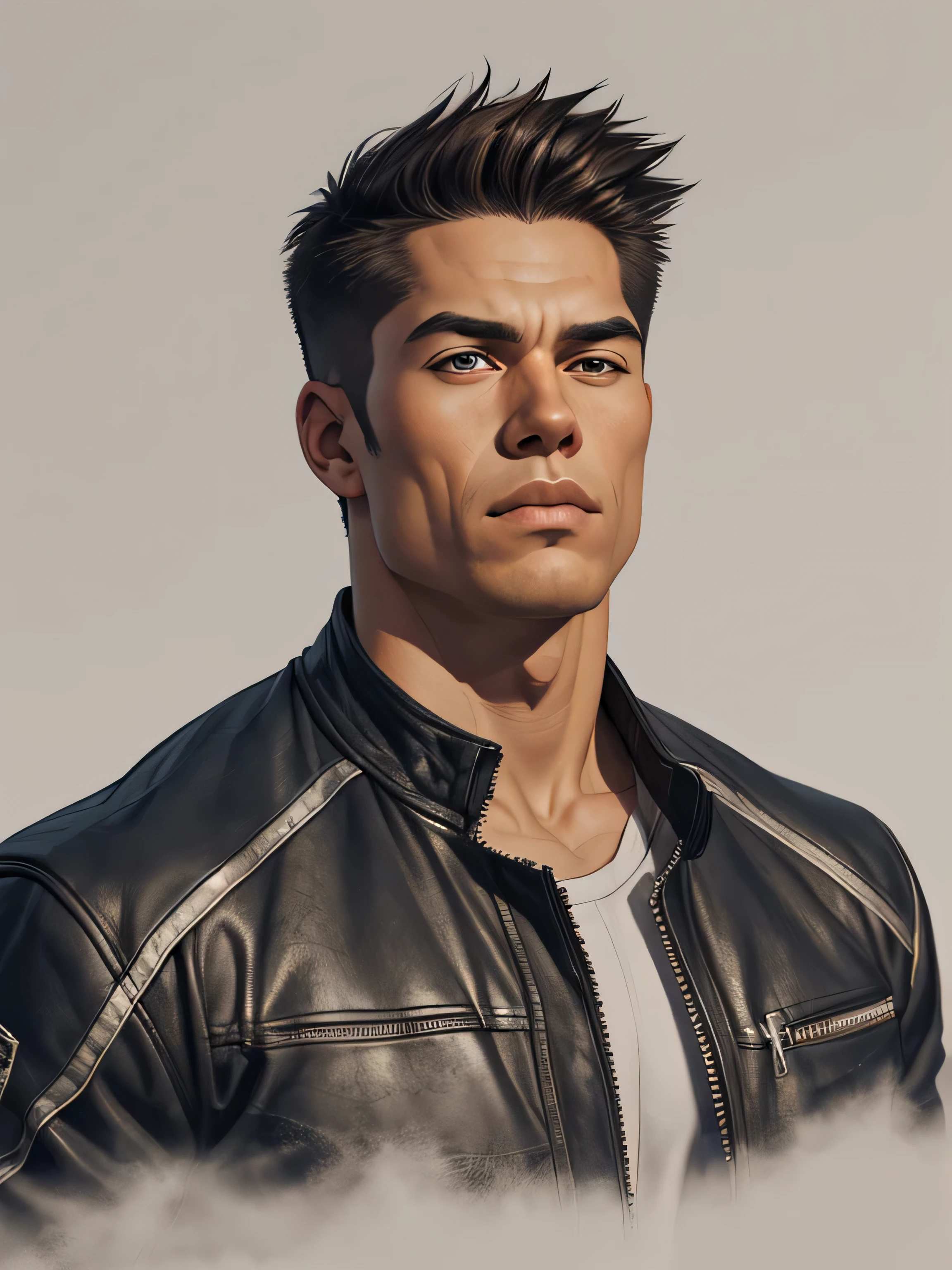 Ghost Rider , white background , realistic character style , realistic art
