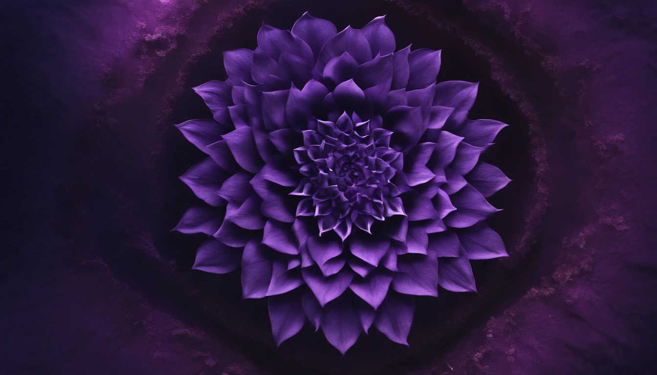 Arte do papel de parede, Papel de parede UHD lilac purple nuances uma deusa vista de penumbra representando o chakra da coroa