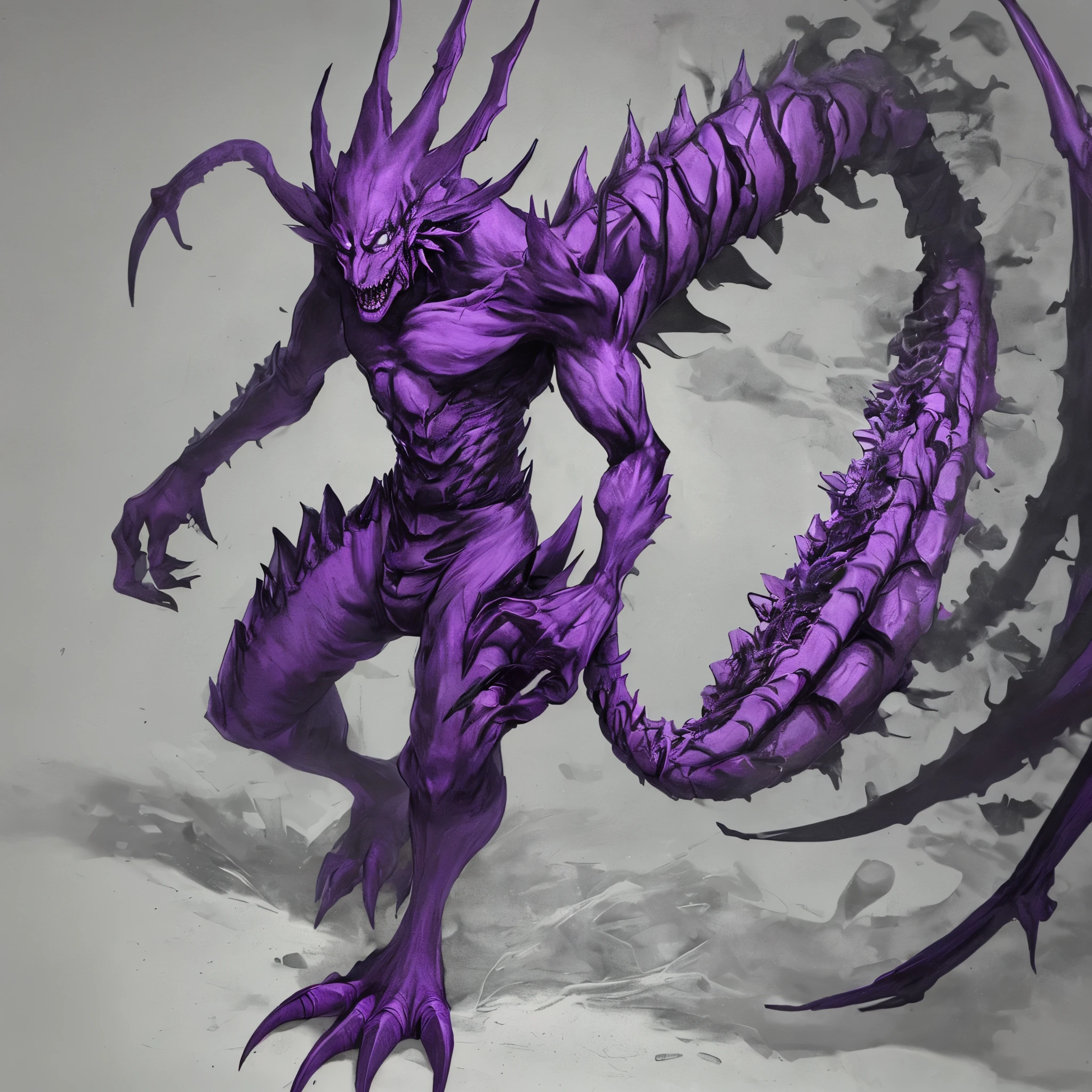 Orchid Monster, full body, color palette, attack stance, fierce look.
