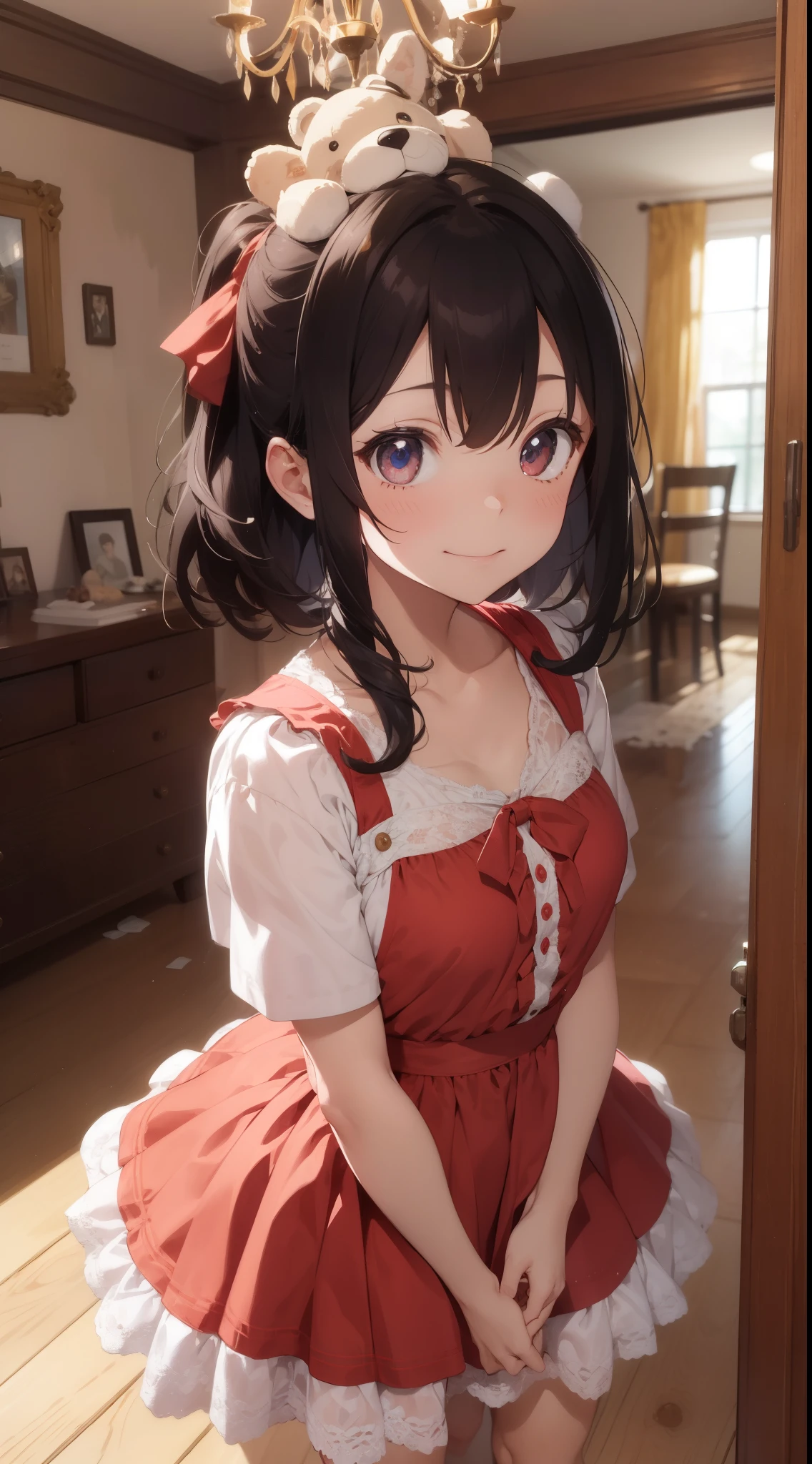 (( masterpiece, highest quality))), (girl),(())、NSFW、、at close range:1.5、、10 years old、、cute、black hair、medium hair、twin tails（Completely ?????、1.5、small breasts:2.0、good、hentai ropebondage)、angry look、anger、Are crying、acme、My pussy feels good、from below、((close)), ((flushed)),,,Sweat、perfect lighting、perfect composition、Hotel、Lamp lighting