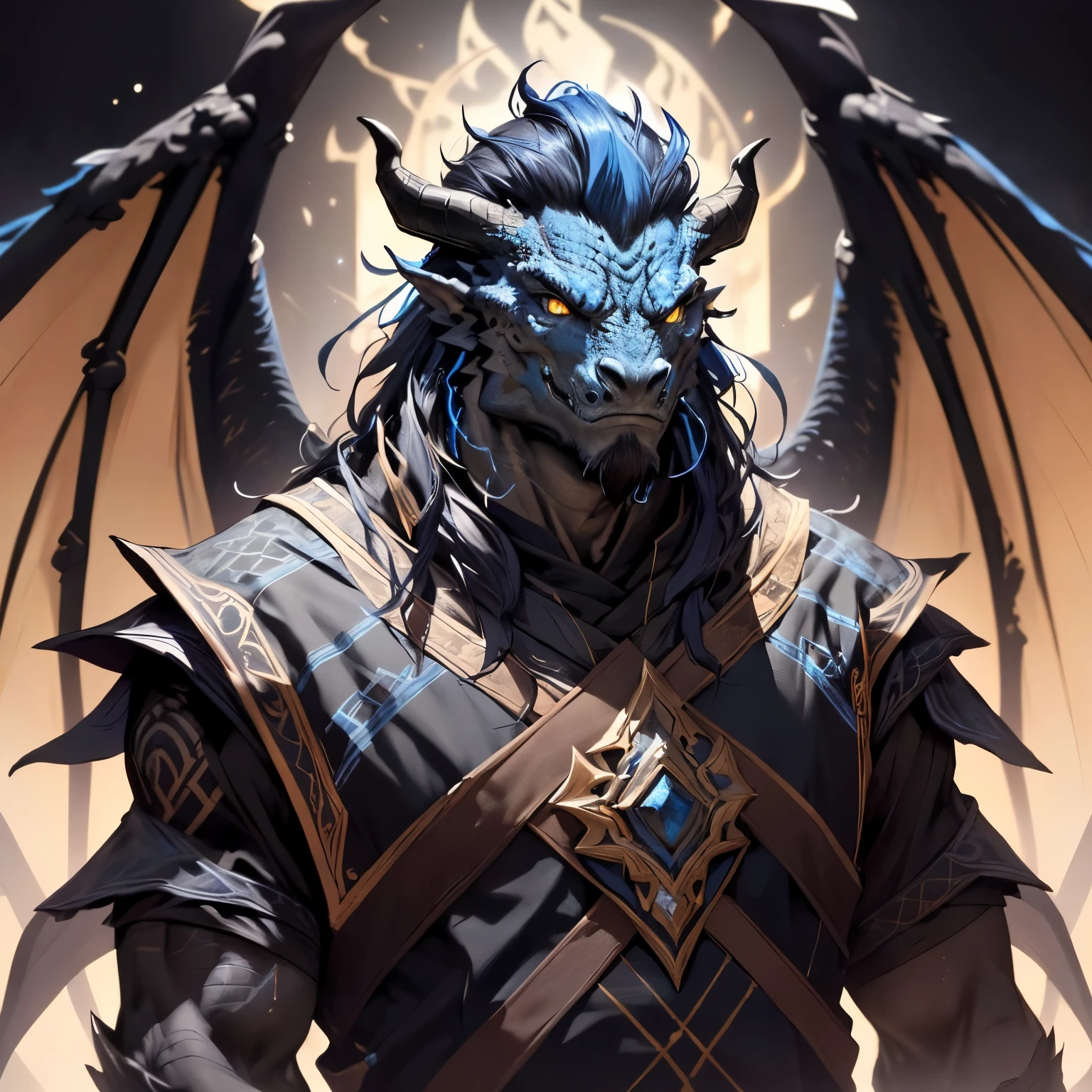 Anthropomorphic dragon male, animal image design, oriental dragon image, long dark beard, hip hop style, Q version cartoon monster standing painting, oblique side standing, side view, side standing, full body portrait, cool shape,