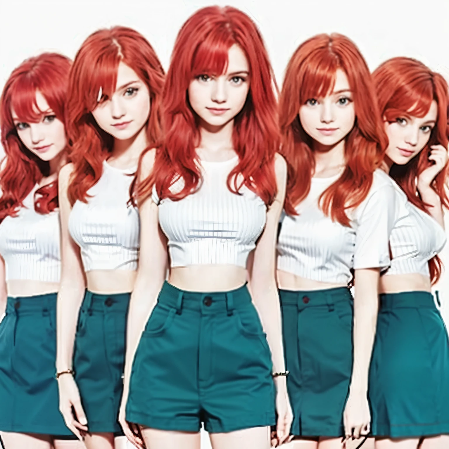 identical quintuplet sisters, red hair
