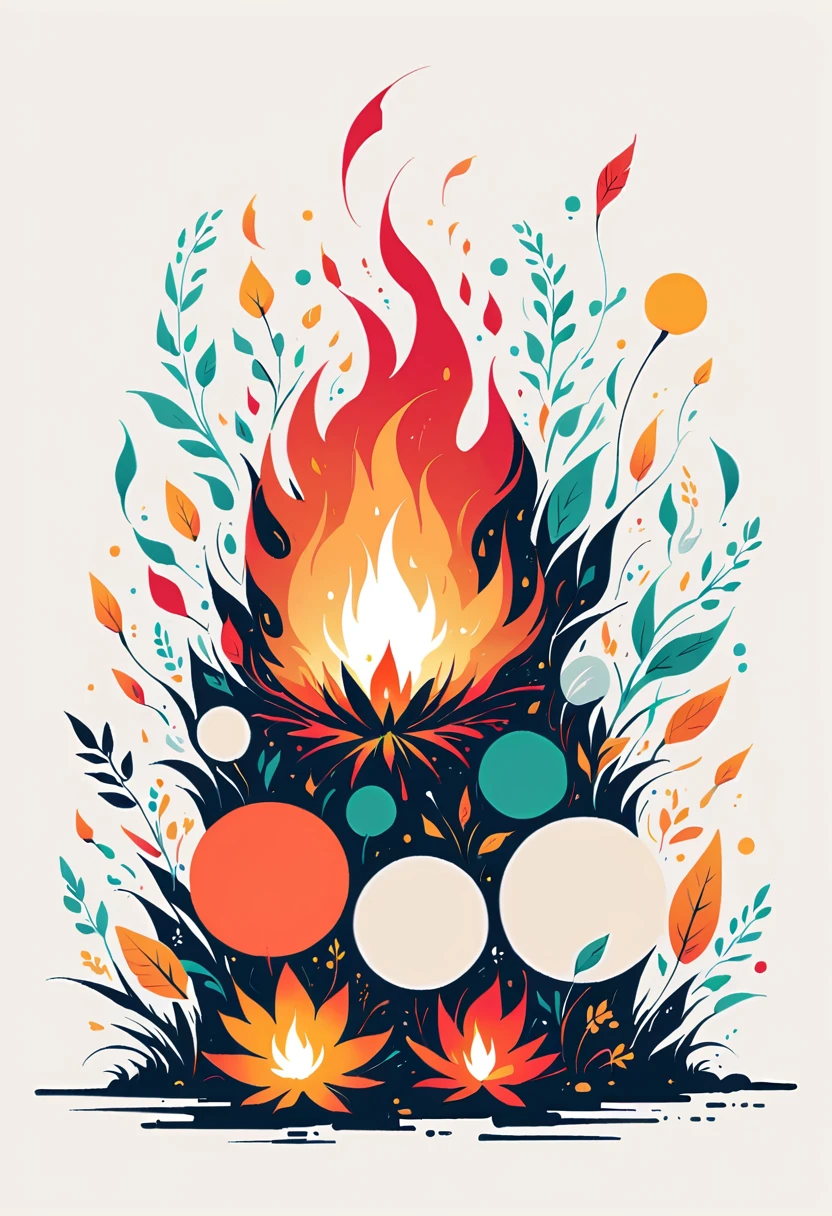 (bonfire:1.5),Simple lines,Minimalism,abstraction,Lots of white space