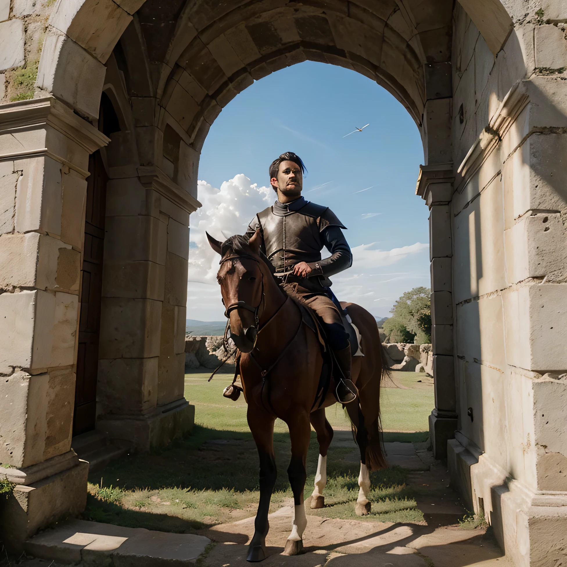 *Page 4:**
- Una imagen del castillo de Lord Edric, rodeado de murallas y torres imponentes, with the banners of the feudal lord flying high, mostrando su poder y autoridad sobre el valle.