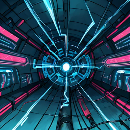 pkmn, best quality, vivid colors, futuristic technology, abstract patterns, glowing lights, energy flow, dynamic movement, neon lights, sci-fi aesthetics, circuitry, high-tech environment, digital art, electricity sparks