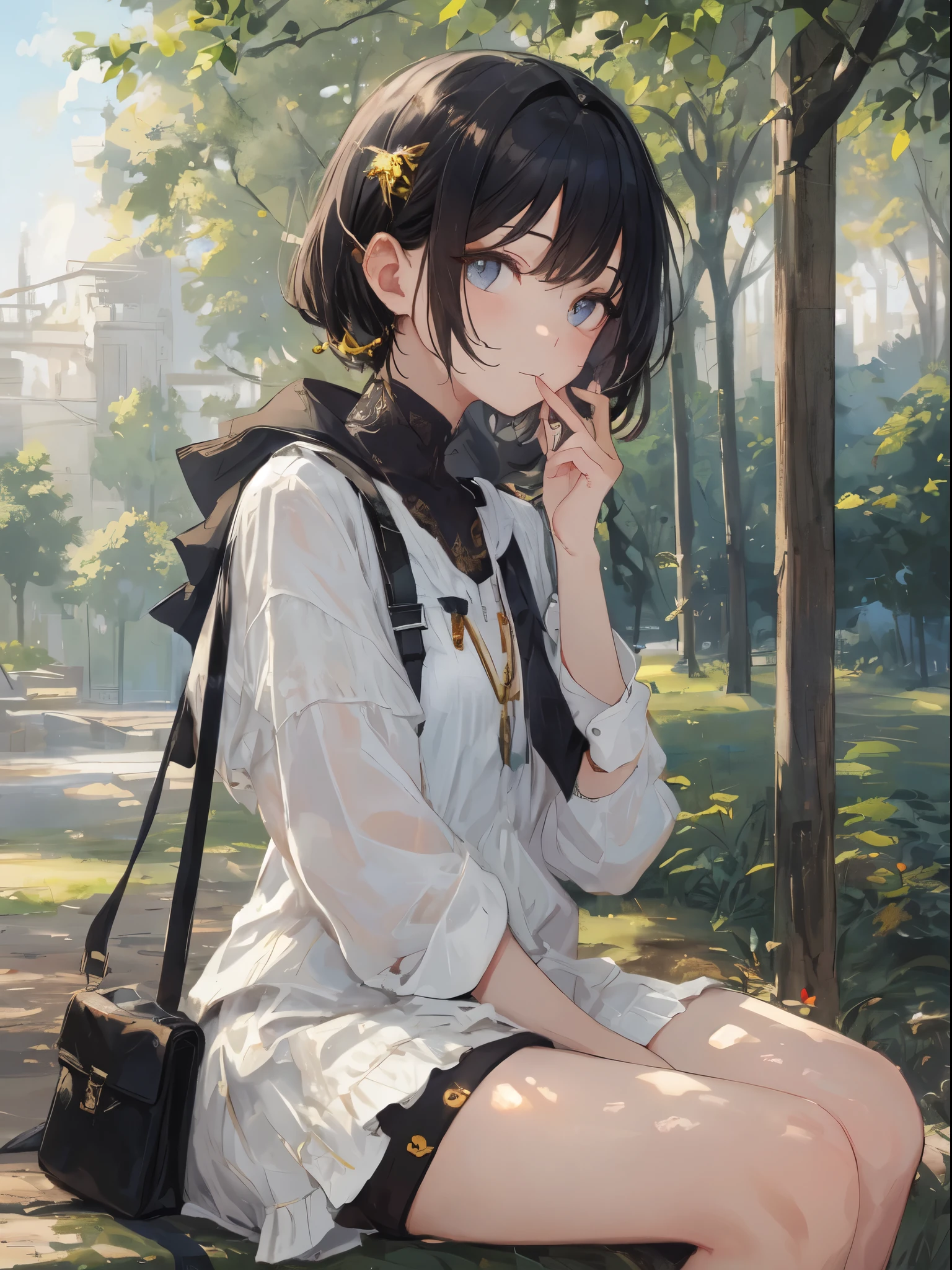 Focus on people。Create and express the best shining composition of the person in a realistic way。((Master Masterpiece))、(((beste Quality)))、((Super detailed))、(ultra realistis)、(Highly detailed CG illustrations)、(extremelydelicateandbeautiful)、Masterpiece to the smallest detail、Elaborate reproduction of every detail of the hand、A masterpiece of real sticks、beste Quality、Anatomy、Human Anatomy、Beautifully shaped to the fingertips, Illustrations faithful to Anatomy、In detail down to the nails、Realistic skin feeling、Realistic fabric and texture that matches the material、Extreme realism、Introducing realistic illustrations focusing on the center front of the girl with realistic and ultra-detailed eyes.。This is the absolute rule, and the following sentence expresses the image quality。 The greatest painter in human history meets a girl of the best、It is the greatest masterpiece in the history of the entire universe in the past future of the entire universe by Kazuo Inui。, which depicts the most beautiful figure after risking a lifetime.。 Create stunning anime artwork that is currently trending on seaStation、Introducing exquisite beauty and seductive aesthetics。 Depicts the settings of an image。「In a quiet park away from the hustle and bustle of the city、One girl is sitting on a bench。She wears everyday fashion.、Its simplicity complements her natural charm。Her hair is in short cuts、Her black hair shines in the light of the setting sun。Her eyes are big.、There are infinite possibilities in it。In her mouth、There is a gentle expression on his face, as if he is remembering something and smiling.。
Her attire is、White blouse and denim skirt。That simple combination is、Her youth々It enhances the feeling of cleanliness and cleanliness.。At her feet、There are white sneakers、That casualness represents her free spirit。
Her hands are、Delicate and beautiful。The shape of its hand is、It has a degree of perfection as if it were painted by an artist.。Her fingers are long、Its tip is carefully cared