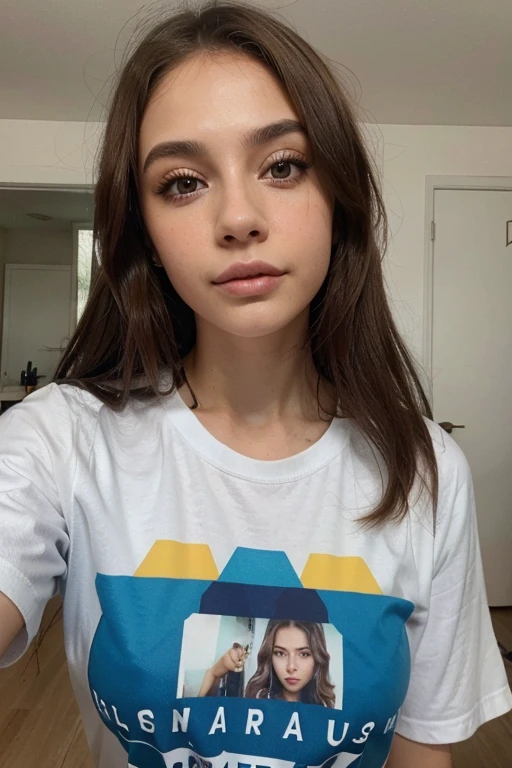 mulher com camiseta,  de olhos azuis, Retrato de Sophie Mudd, retrato corinna kopf, cabelo loiro e olhos grandes, Selfie de uma jovem, Olhos no quarto, Violeta Myers, ahne maquiagem, Maquiagem natural, looking directly at the camera, Cara com Artgram, dezentes Make-up