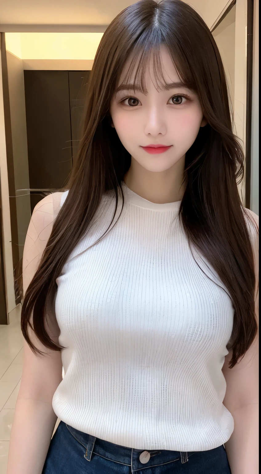 Tabletop, highest quality, shape, Very detailed, finely, High resolution, 8k wallpaper, 完璧なダイナミックな構shape, Beautiful and detailed, Nice spring clothes,Beautiful straight hair,Small breasts,Natural color lip, 20-year-old girl、cute、sexy shot looking at camera,Always blur the background,Perfect and beautiful face,Beautiful and dense face、Slim face and figure,Big eyes、Putting on gal makeup,Actual Photos（Best image quality）、Sexy Face、Fashion model posing、full body shot、smile、Sheer tops perfect for spring、mini skirt、walk
