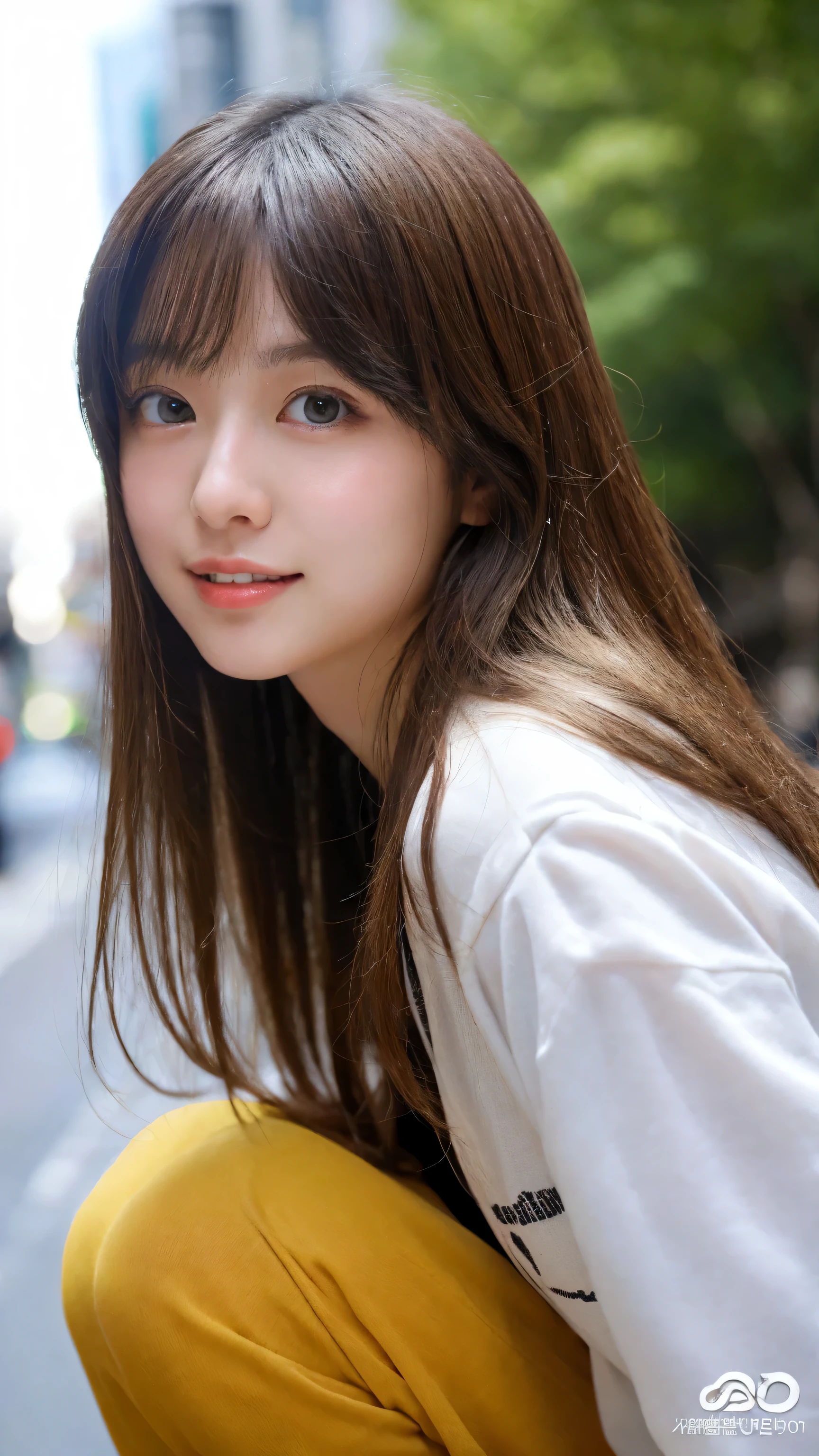 In detail, High resolution, high quality、Perfect dynamic composition, Beautiful fine details, Medium Hair, 、Natural color lip, squat,Kamimei、Shibuya Ward、university student、1 person、Clear Skin、Shiny Hair、Tabletop, 最high quality, figure, Very detailed, In detail, High resolution, 8k,The correct state of the human body