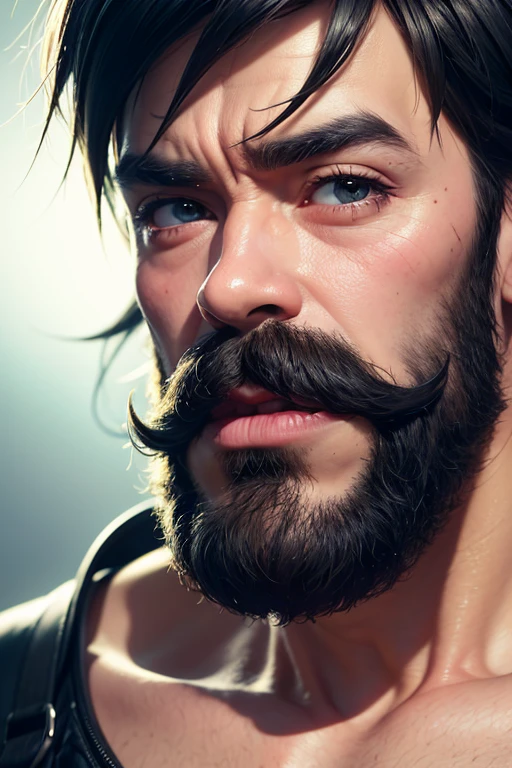 imagem de fundo de mata, pasto e um velho homem cabelos brancos barba branca comprida olhando para o infinito