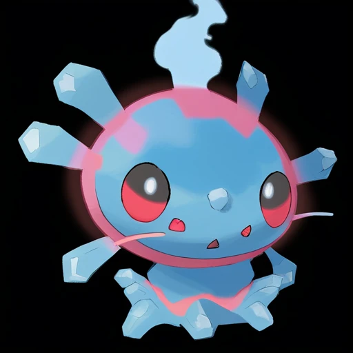 Type: Electric, Type: Flying Egg Group: Not obtainable The monster's heartbeat sends out a Blue pulse visible under its skin a beacon of life in the darkness,Its whiskers are highly sensitive and can detect the slightest changes in air currents,The creature's laugh produces Blue bubbles that pop with tiny sparks a delightful yet unexpected defense mechanism,The creature's yawn releases a Magenta fog, known to induce sleepiness in those who inhale it.,The animal's heartbeat produces a Red glow that can be seen through its chest, rhythmically pulsing in the dark.,The monster's underbelly glows with a soft Cyan light, visible only during the night, guiding its path in the darkness,The Pokémon's nostrils flare when it's angry, releasing plumes of Ice smoke,The monster has a unique ability to change its body's density, becoming ethereal to pass through obstacles,The creature's feet are webbed, suggesting an affinity for aquatic environments,The animal's skin can absorb Black light and release it slowly over time glowing softly in the dark, score_9, score_8_up, score_7_up, score_6_up, score_5_up, score_4_up. Simple black background, (Masterpiece:1.3) (best quality:1.2) (high quality:1.1)